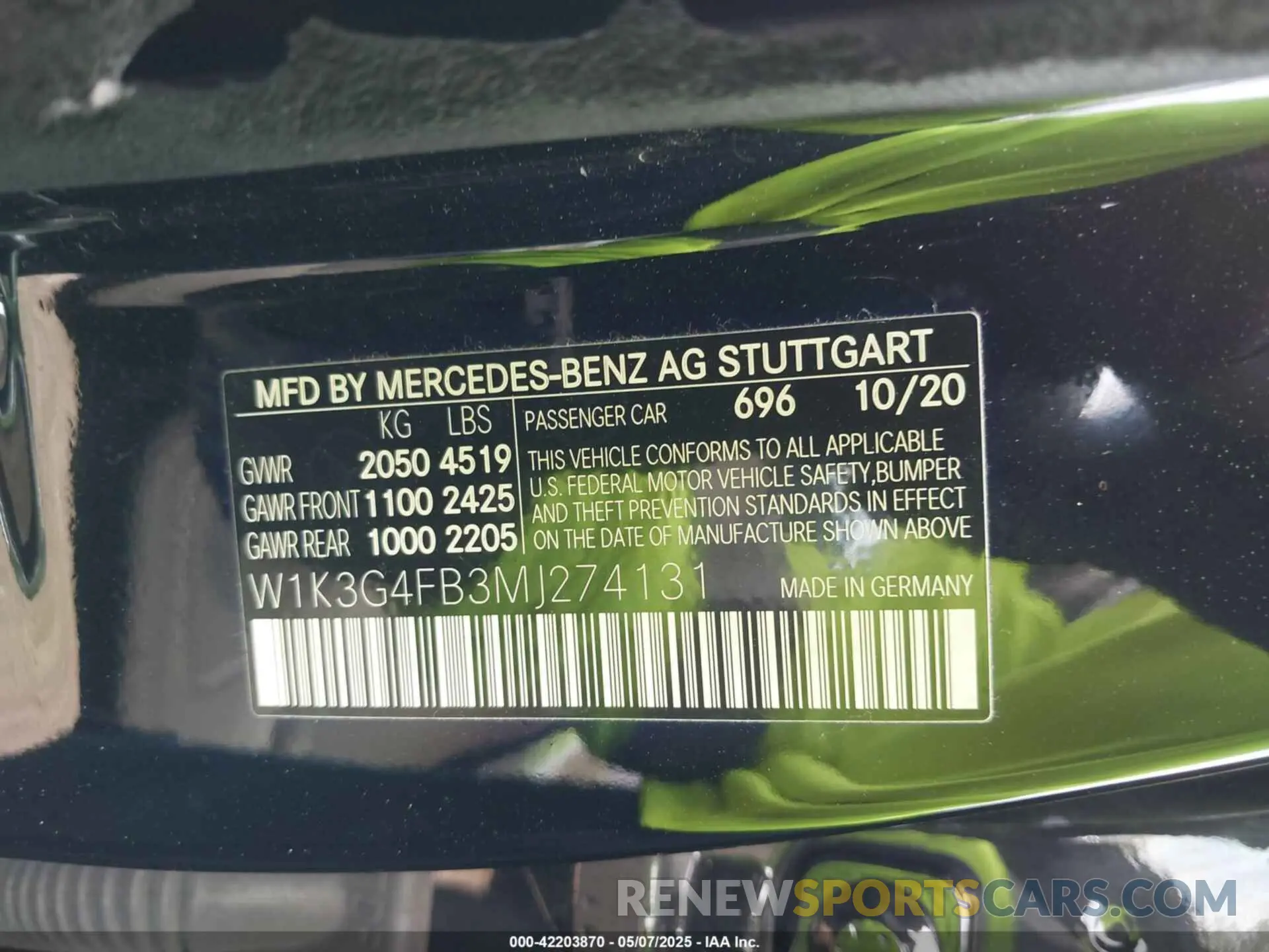 9 Photograph of a damaged car W1K3G4FB3MJ274131 MERCEDES-BENZ A 220 2021