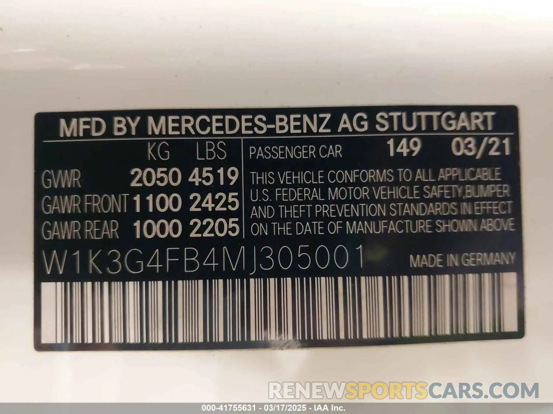 9 Photograph of a damaged car W1K3G4FB4MJ305001 MERCEDES-BENZ A 220 2021