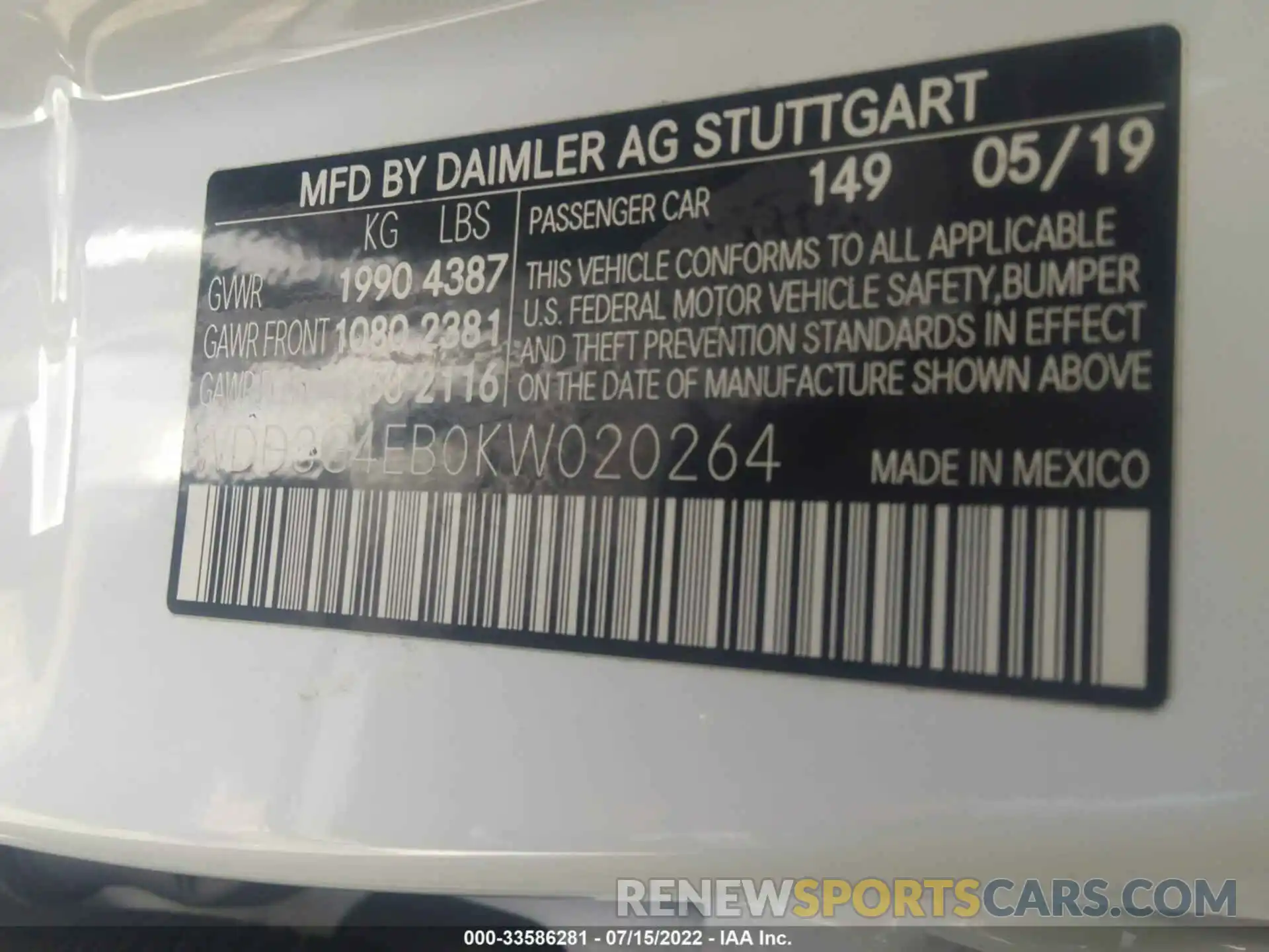 9 Photograph of a damaged car WDD3G4EB0KW020264 MERCEDES-BENZ A-CLASS 2019