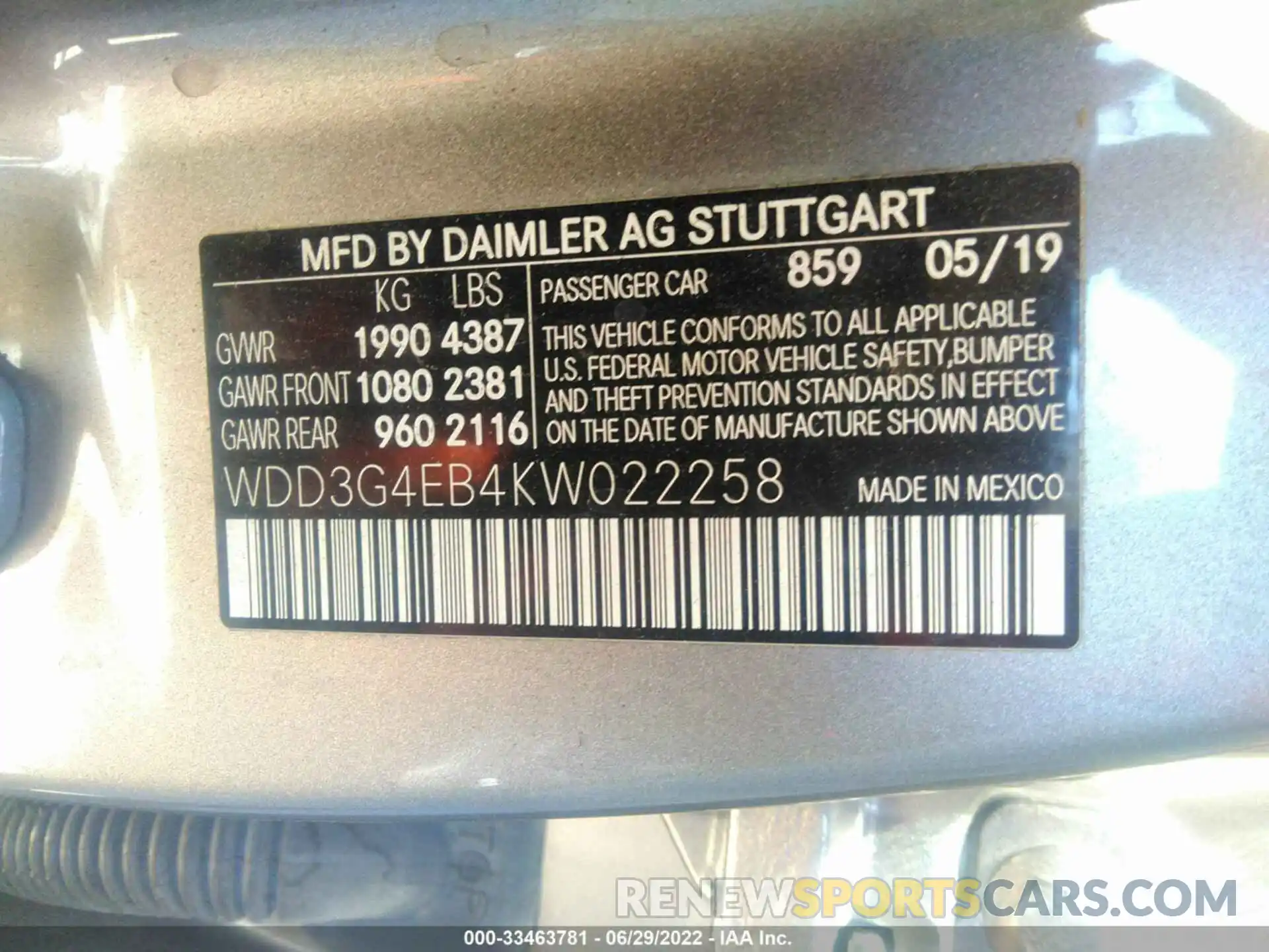 9 Photograph of a damaged car WDD3G4EB4KW022258 MERCEDES-BENZ A-CLASS 2019