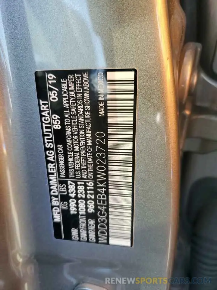 13 Photograph of a damaged car WDD3G4EB4KW023720 MERCEDES-BENZ A-CLASS 2019