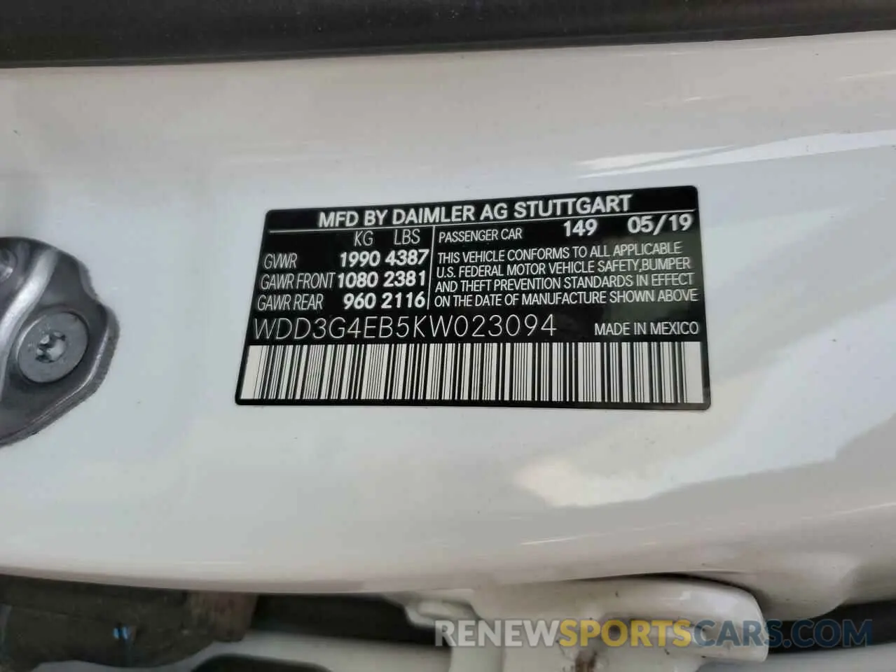 12 Photograph of a damaged car WDD3G4EB5KW023094 MERCEDES-BENZ A-CLASS 2019