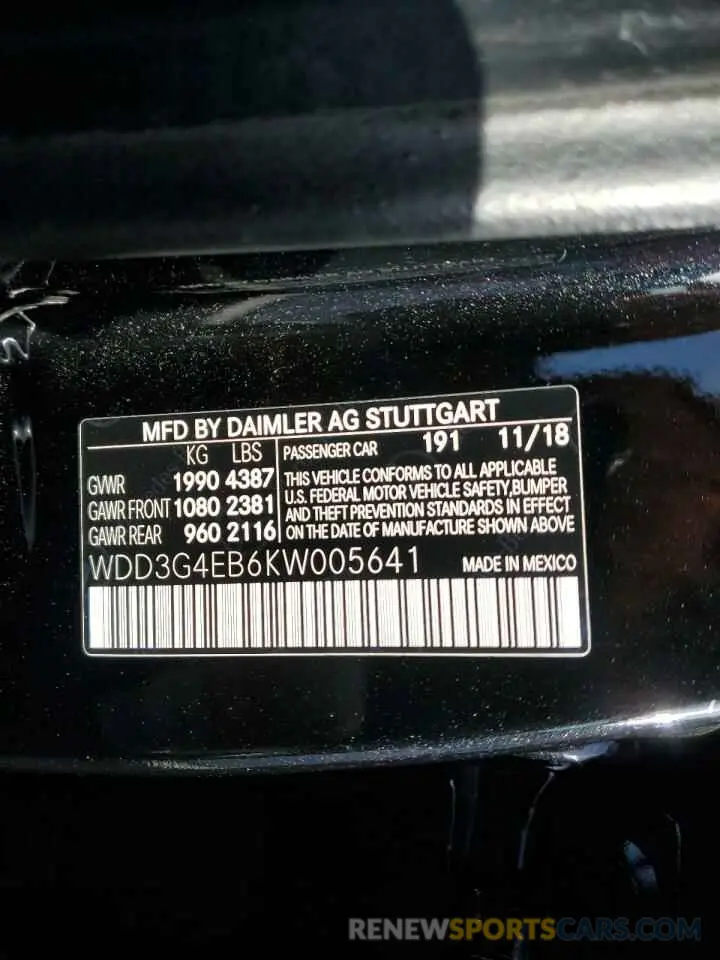 13 Photograph of a damaged car WDD3G4EB6KW005641 MERCEDES-BENZ A-CLASS 2019