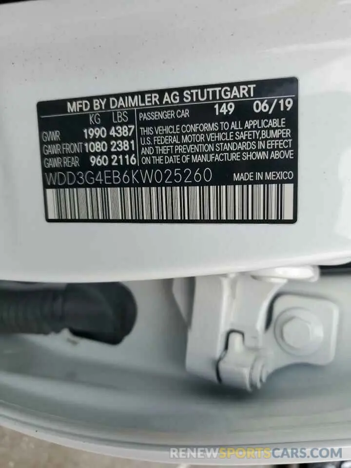 12 Photograph of a damaged car WDD3G4EB6KW025260 MERCEDES-BENZ A-CLASS 2019