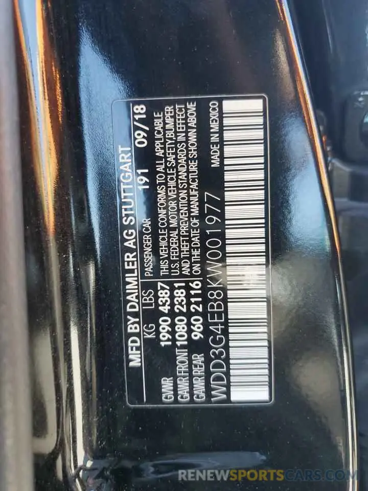 14 Photograph of a damaged car WDD3G4EB8KW001977 MERCEDES-BENZ A-CLASS 2019
