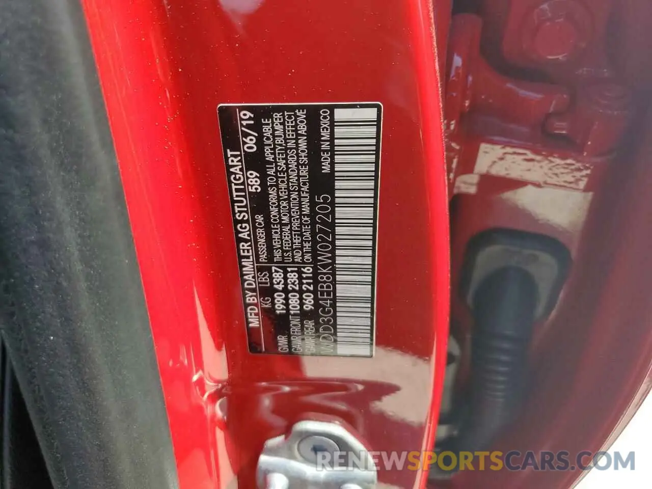 13 Photograph of a damaged car WDD3G4EB8KW027205 MERCEDES-BENZ A-CLASS 2019