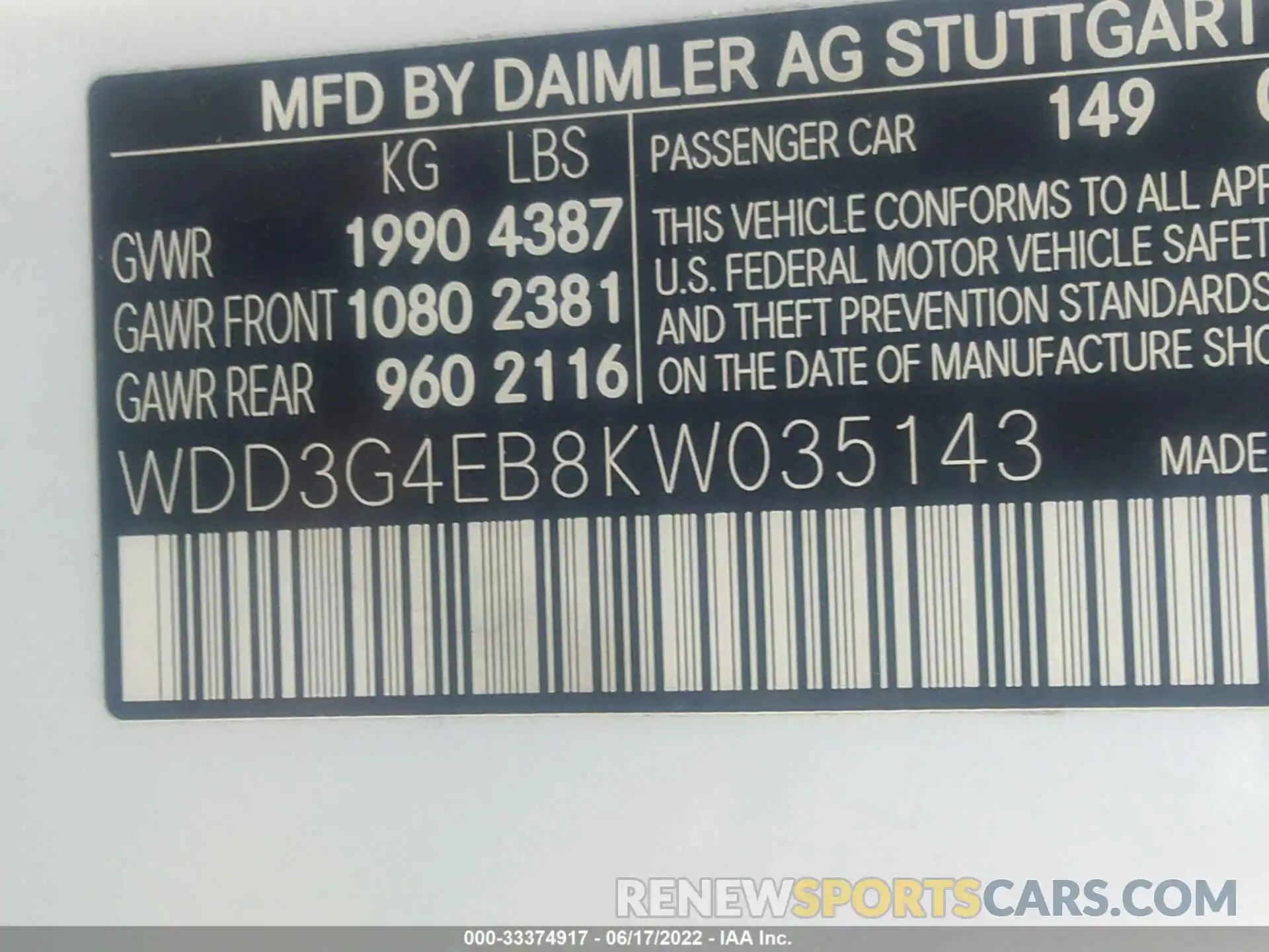 9 Photograph of a damaged car WDD3G4EB8KW035143 MERCEDES-BENZ A-CLASS 2019