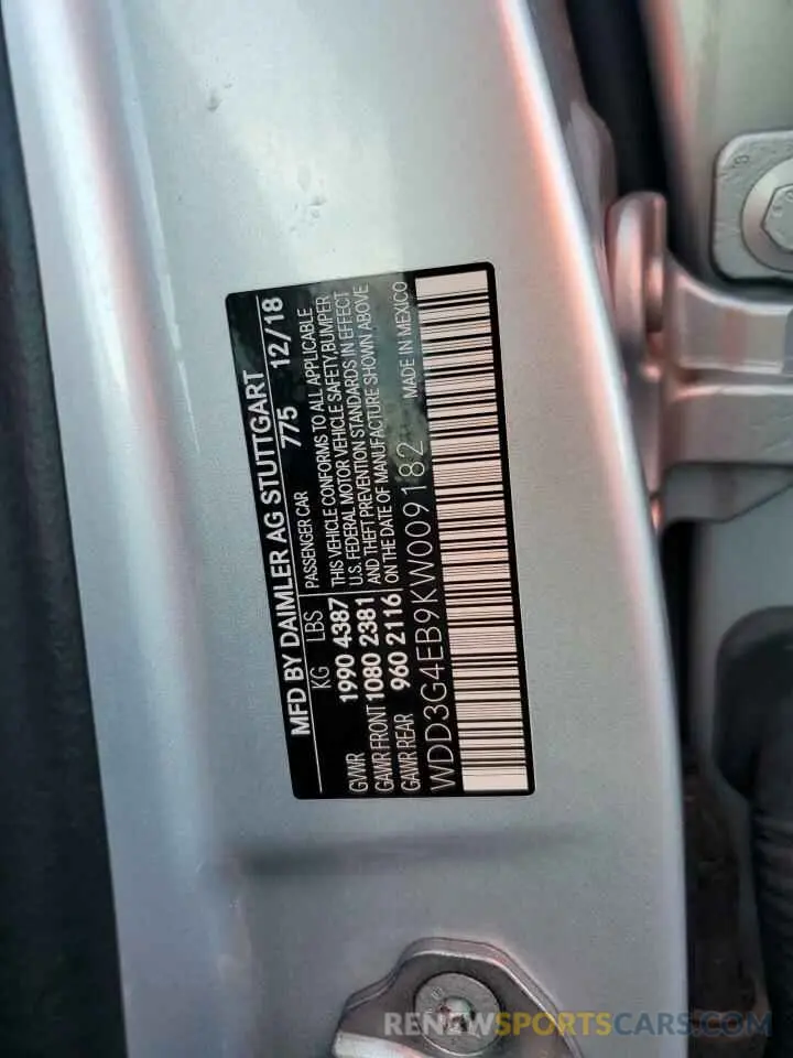 13 Photograph of a damaged car WDD3G4EB9KW009182 MERCEDES-BENZ A-CLASS 2019