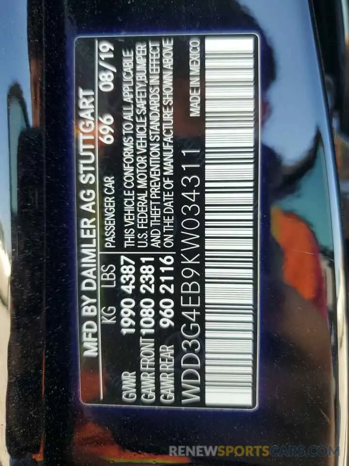 12 Photograph of a damaged car WDD3G4EB9KW034311 MERCEDES-BENZ A-CLASS 2019