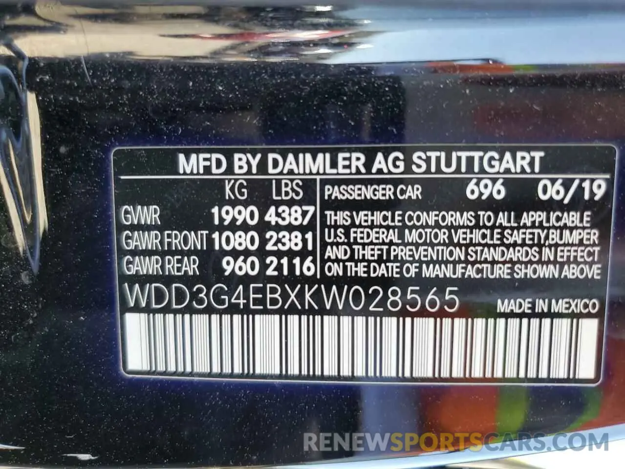 14 Photograph of a damaged car WDD3G4EBXKW028565 MERCEDES-BENZ A-CLASS 2019