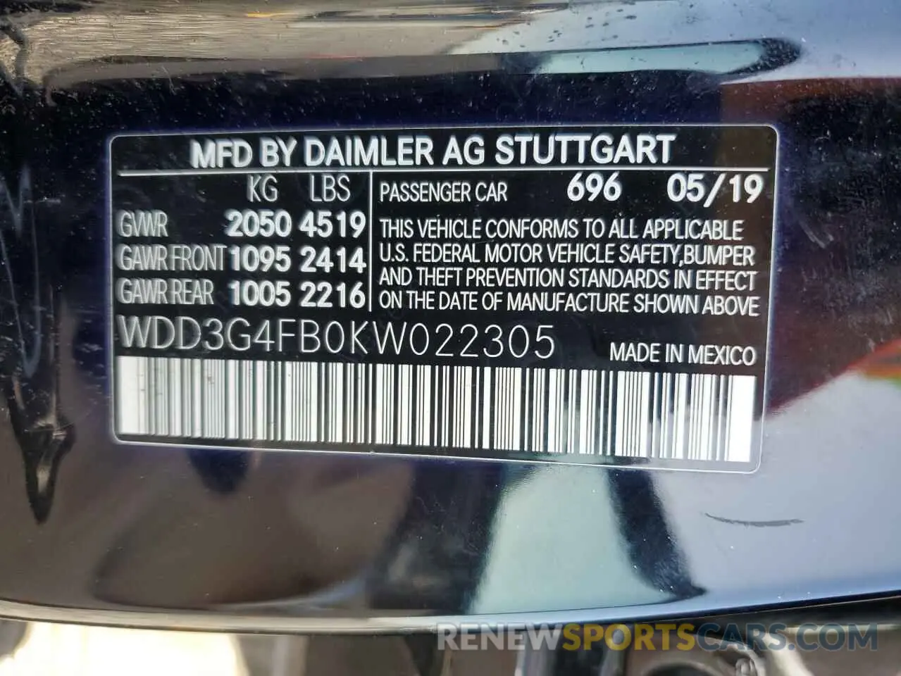 12 Photograph of a damaged car WDD3G4FB0KW022305 MERCEDES-BENZ A-CLASS 2019