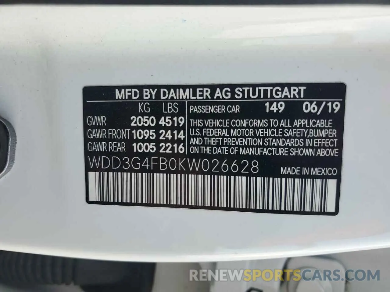 14 Photograph of a damaged car WDD3G4FB0KW026628 MERCEDES-BENZ A-CLASS 2019