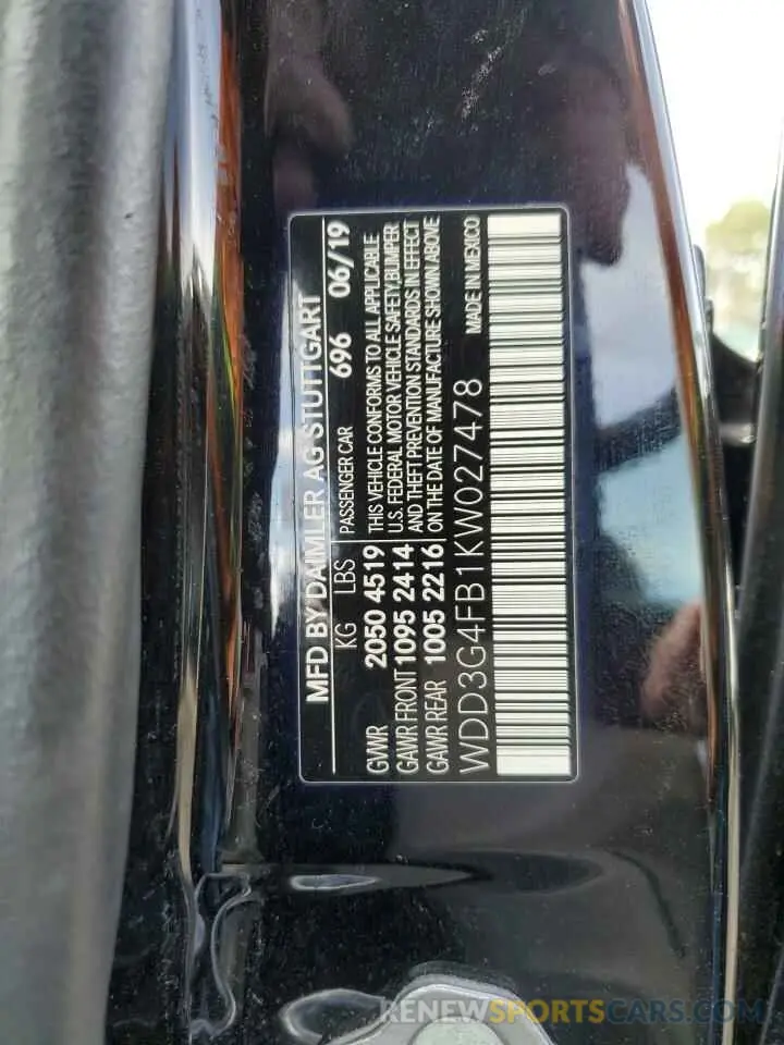 14 Photograph of a damaged car WDD3G4FB1KW027478 MERCEDES-BENZ A-CLASS 2019