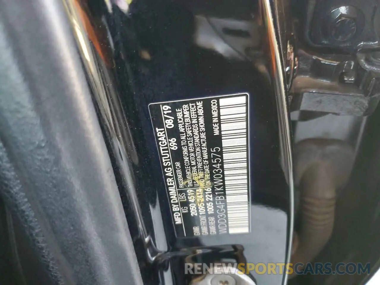 12 Photograph of a damaged car WDD3G4FB1KW034575 MERCEDES-BENZ A-CLASS 2019