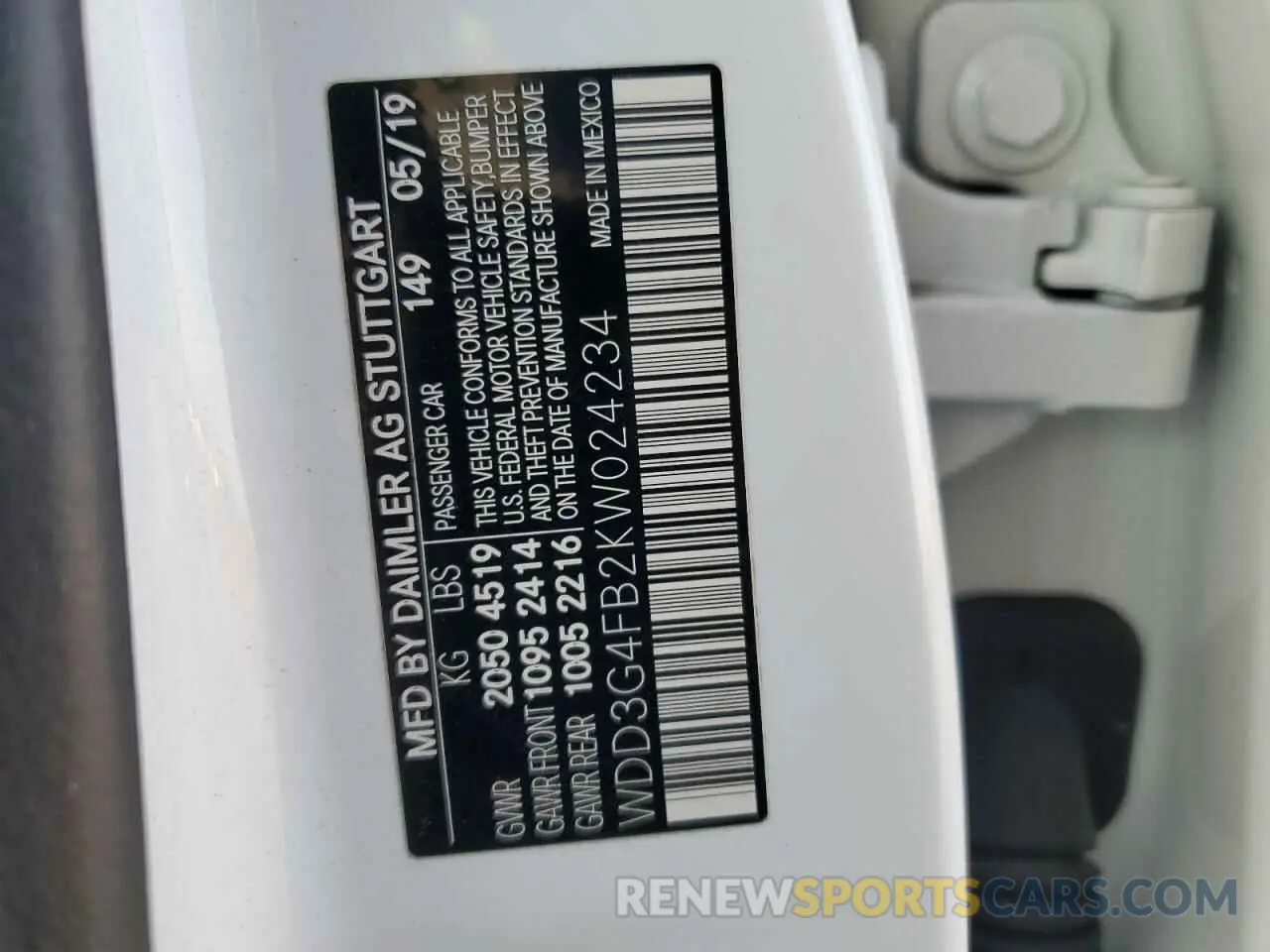 12 Photograph of a damaged car WDD3G4FB2KW024234 MERCEDES-BENZ A-CLASS 2019