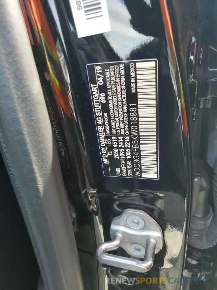 13 Photograph of a damaged car WDD3G4FB5KW018881 MERCEDES-BENZ A-CLASS 2019