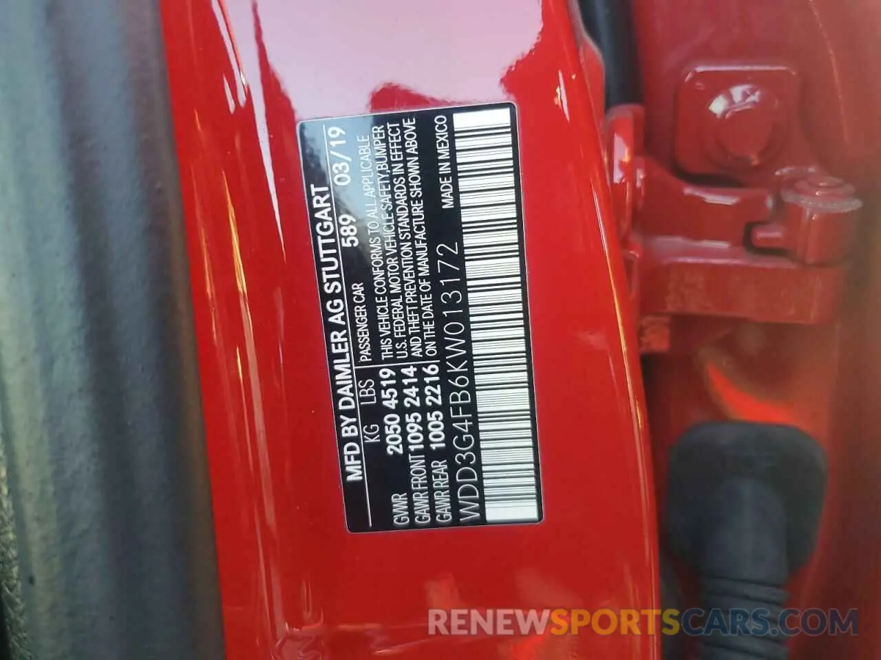 12 Photograph of a damaged car WDD3G4FB6KW013172 MERCEDES-BENZ A-CLASS 2019
