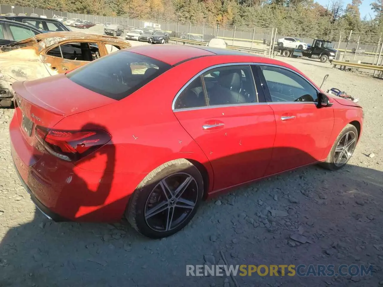3 Photograph of a damaged car WDD3G4FB6KW013172 MERCEDES-BENZ A-CLASS 2019