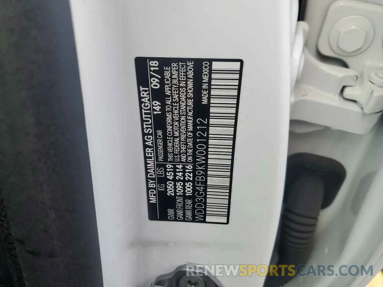 12 Photograph of a damaged car WDD3G4FB9KW001212 MERCEDES-BENZ A-CLASS 2019