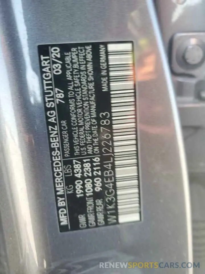 13 Photograph of a damaged car W1K3G4EB4LJ226783 MERCEDES-BENZ A-CLASS 2020