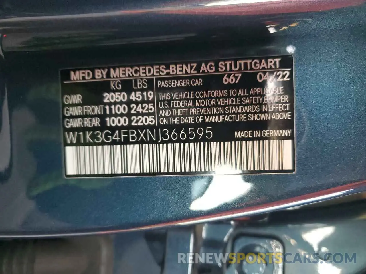 12 Photograph of a damaged car W1K3G4FBXNJ366595 MERCEDES-BENZ A-CLASS 2022