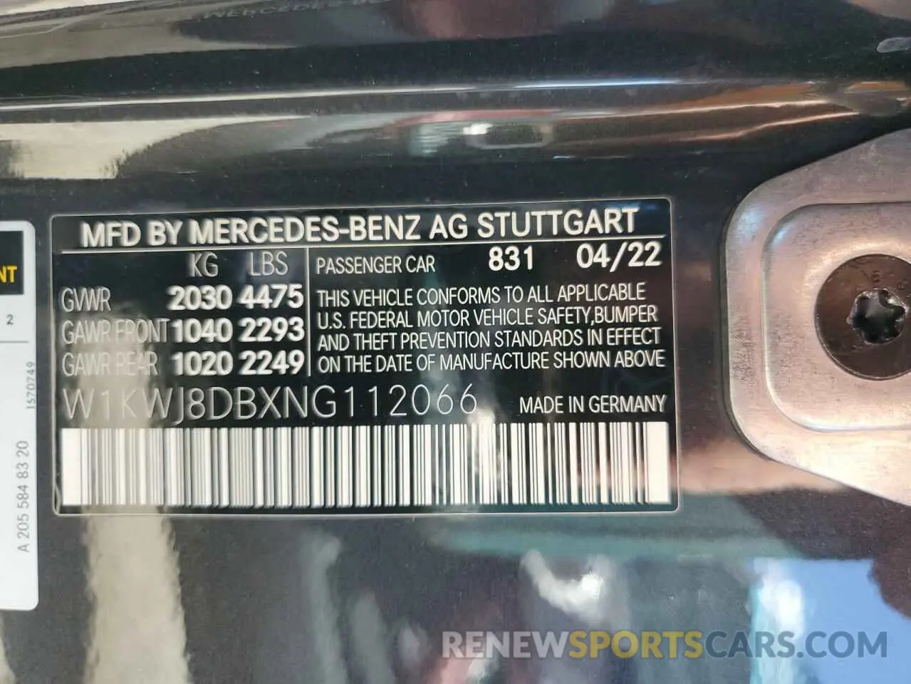 14 Photograph of a damaged car W1KWJ8DBXNG112066 MERCEDES-BENZ ALL OTHER 2022