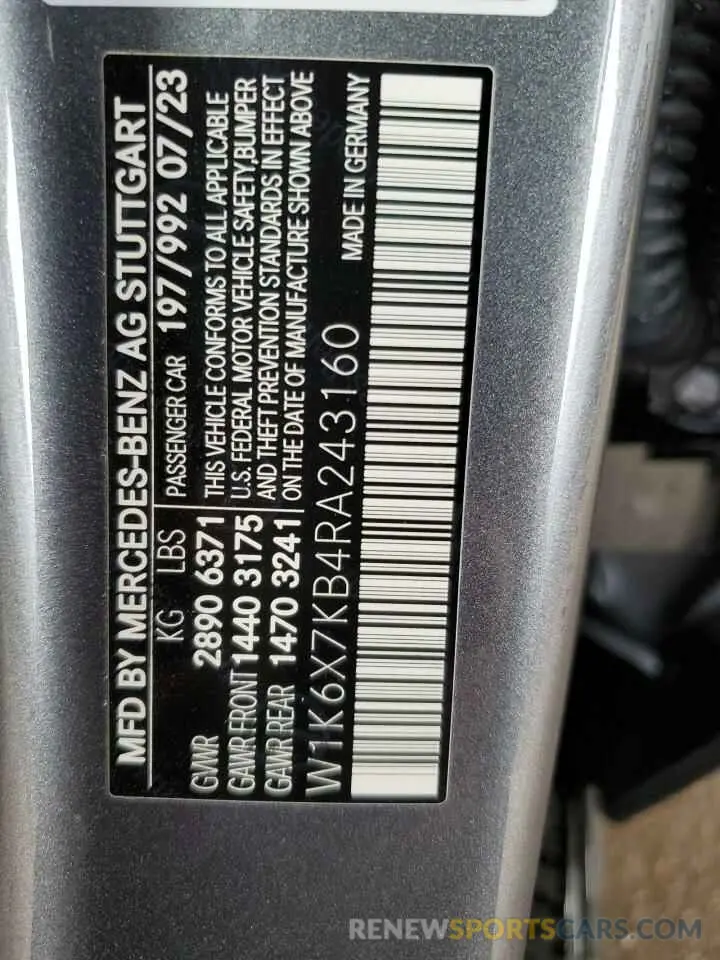 15 Photograph of a damaged car W1K6X7KB4RA243160 MERCEDES-BENZ ALL OTHER 2024