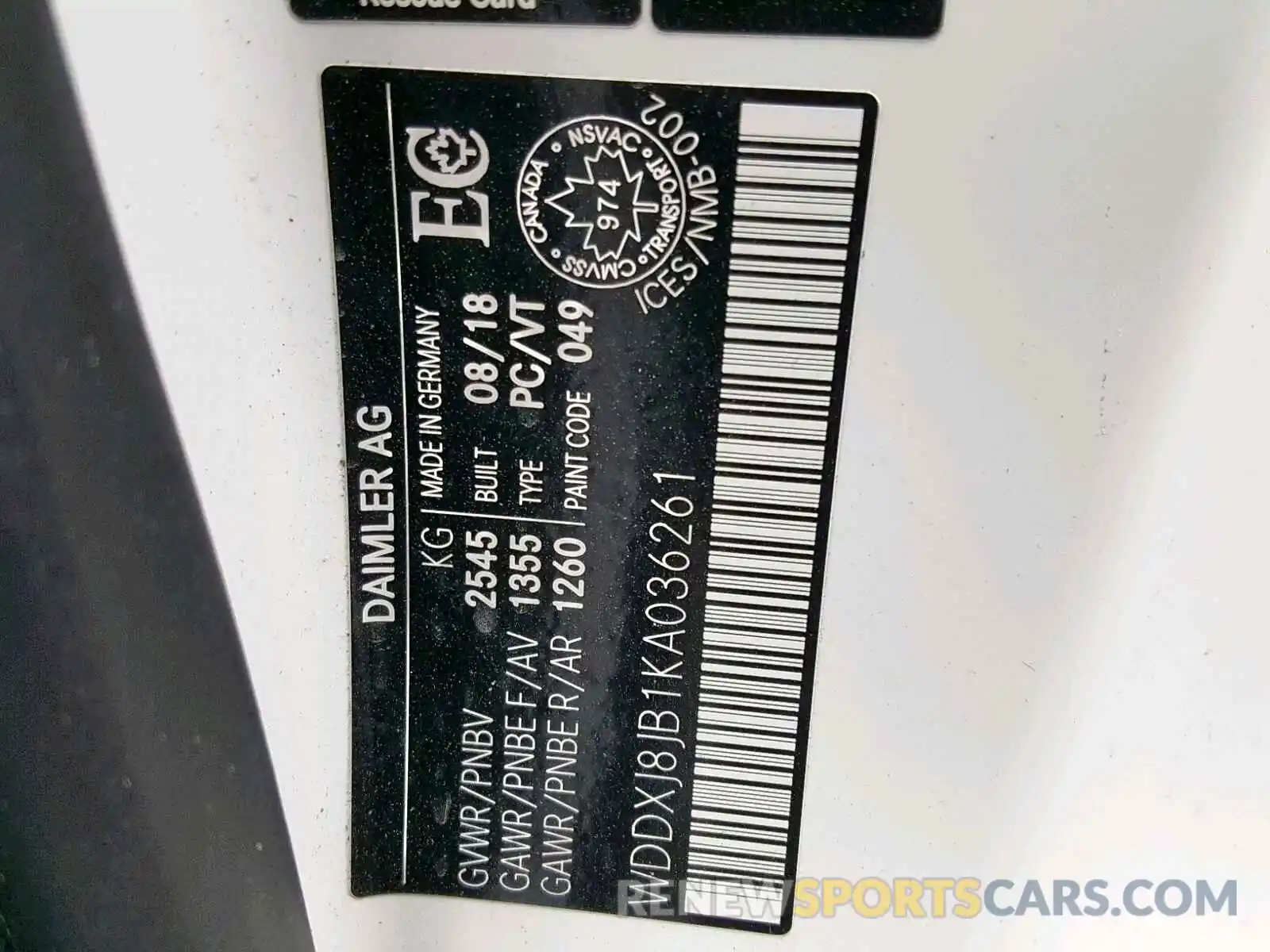 10 Photograph of a damaged car WDDXJ8JB1KA036261 MERCEDES-BENZ AMG 2019