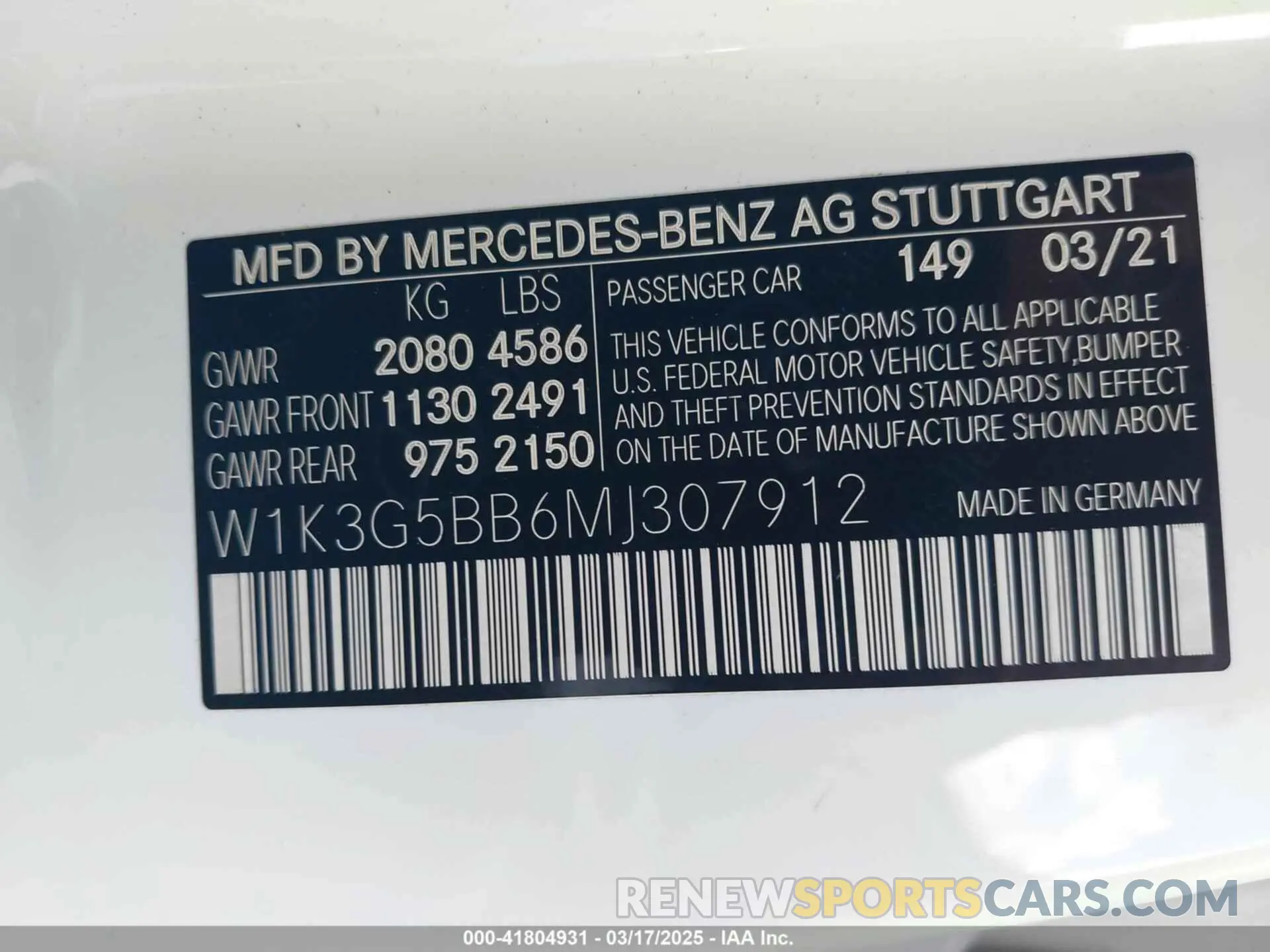 9 Photograph of a damaged car W1K3G5BB6MJ307912 MERCEDES-BENZ AMG A 35 2021
