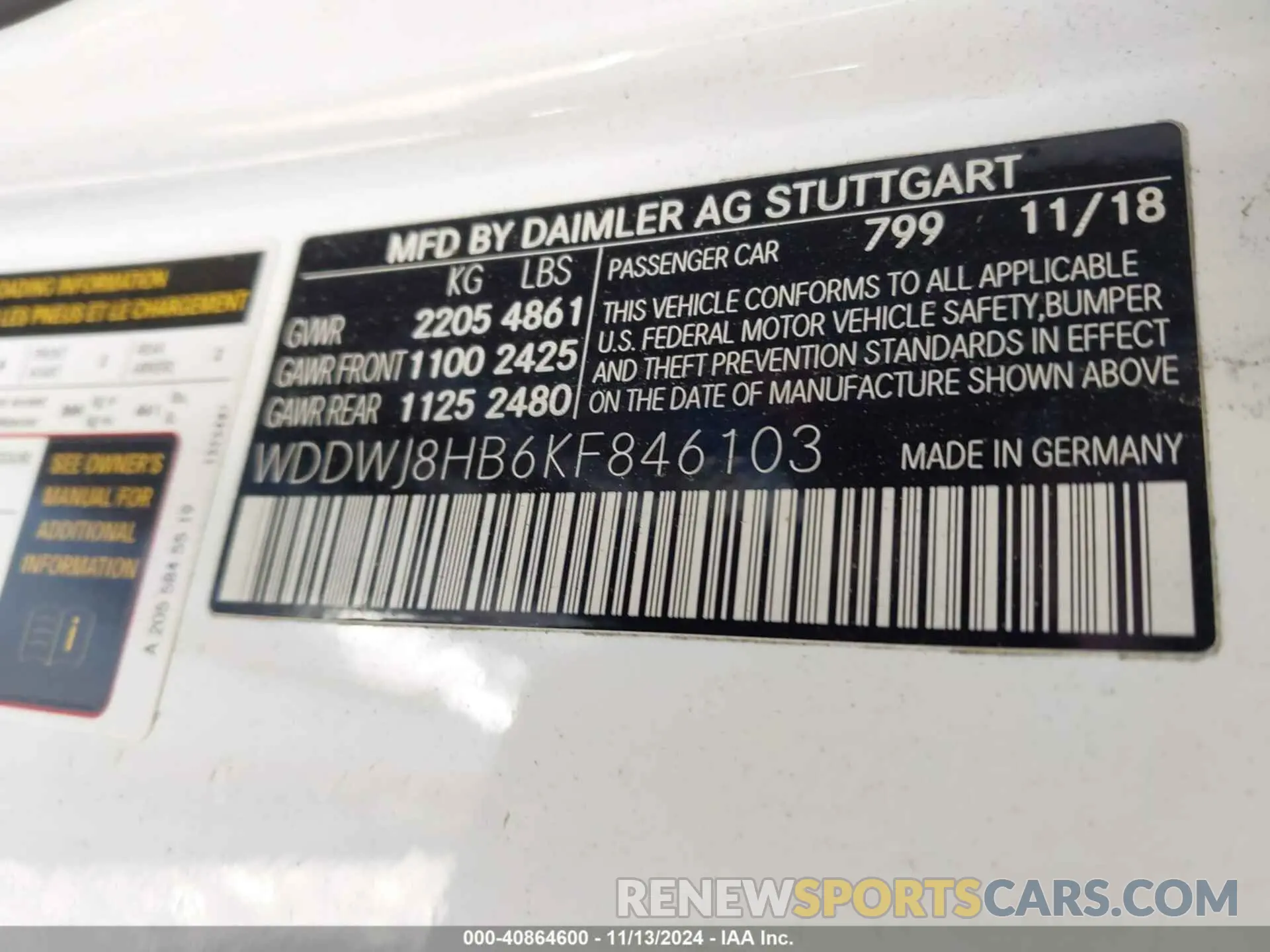 9 Photograph of a damaged car WDDWJ8HB6KF846103 MERCEDES-BENZ AMG C 63 2019