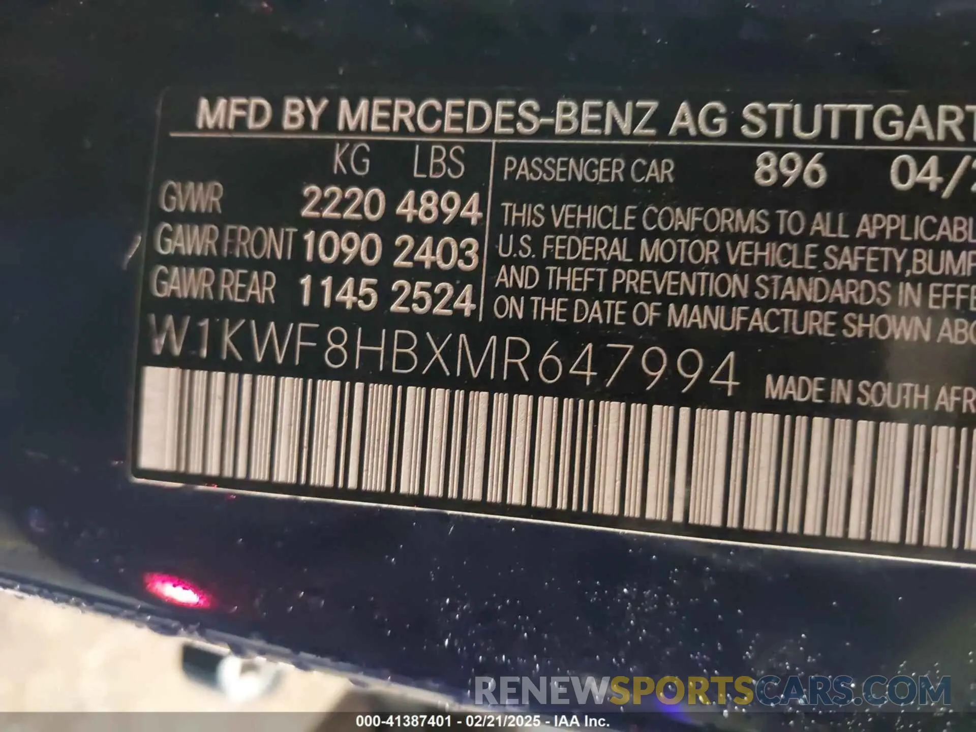 9 Photograph of a damaged car W1KWF8HBXMR647994 MERCEDES-BENZ AMG C 63 2021