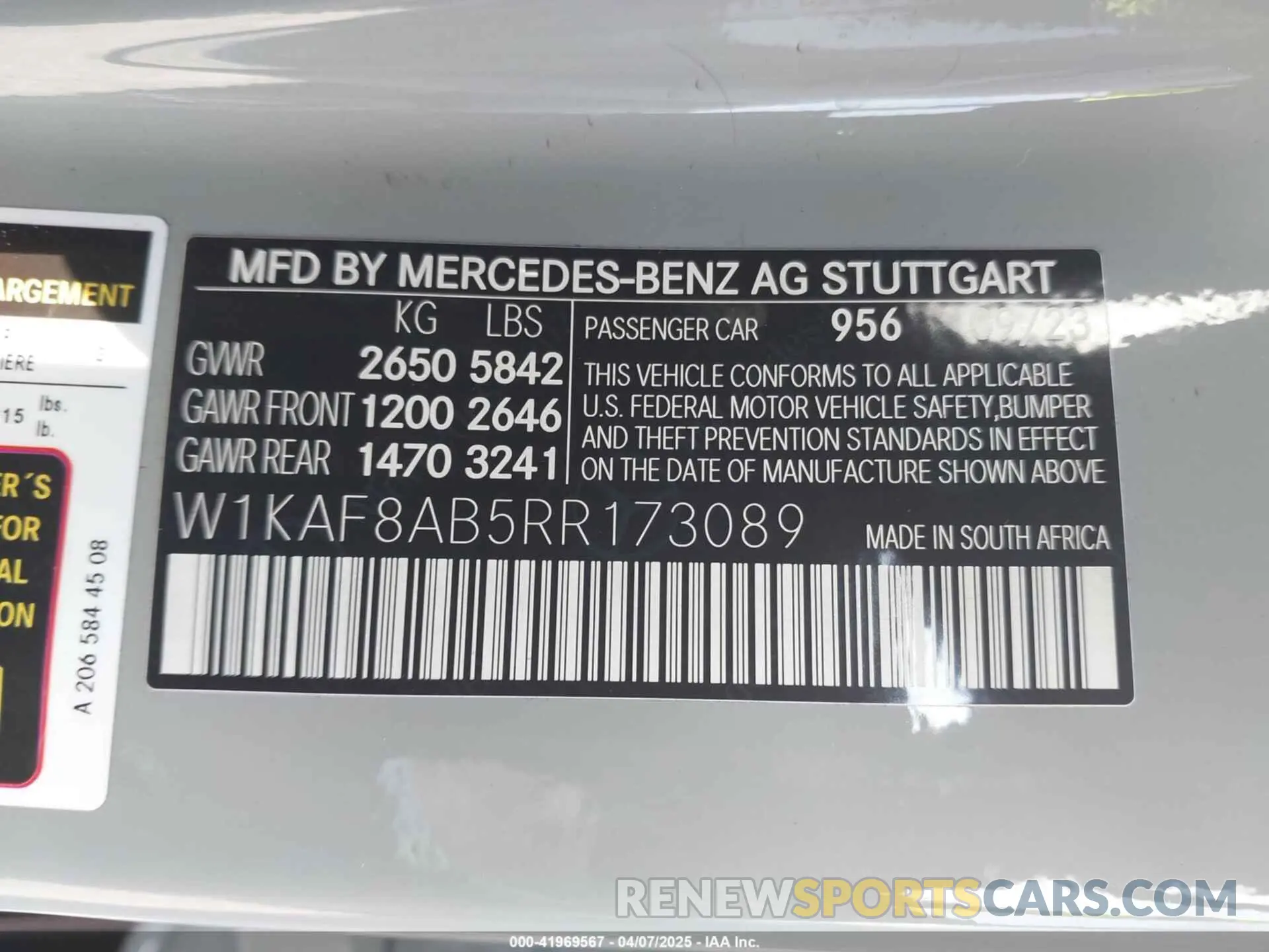 9 Photograph of a damaged car W1KAF8AB5RR173089 MERCEDES-BENZ AMG C 63 2024