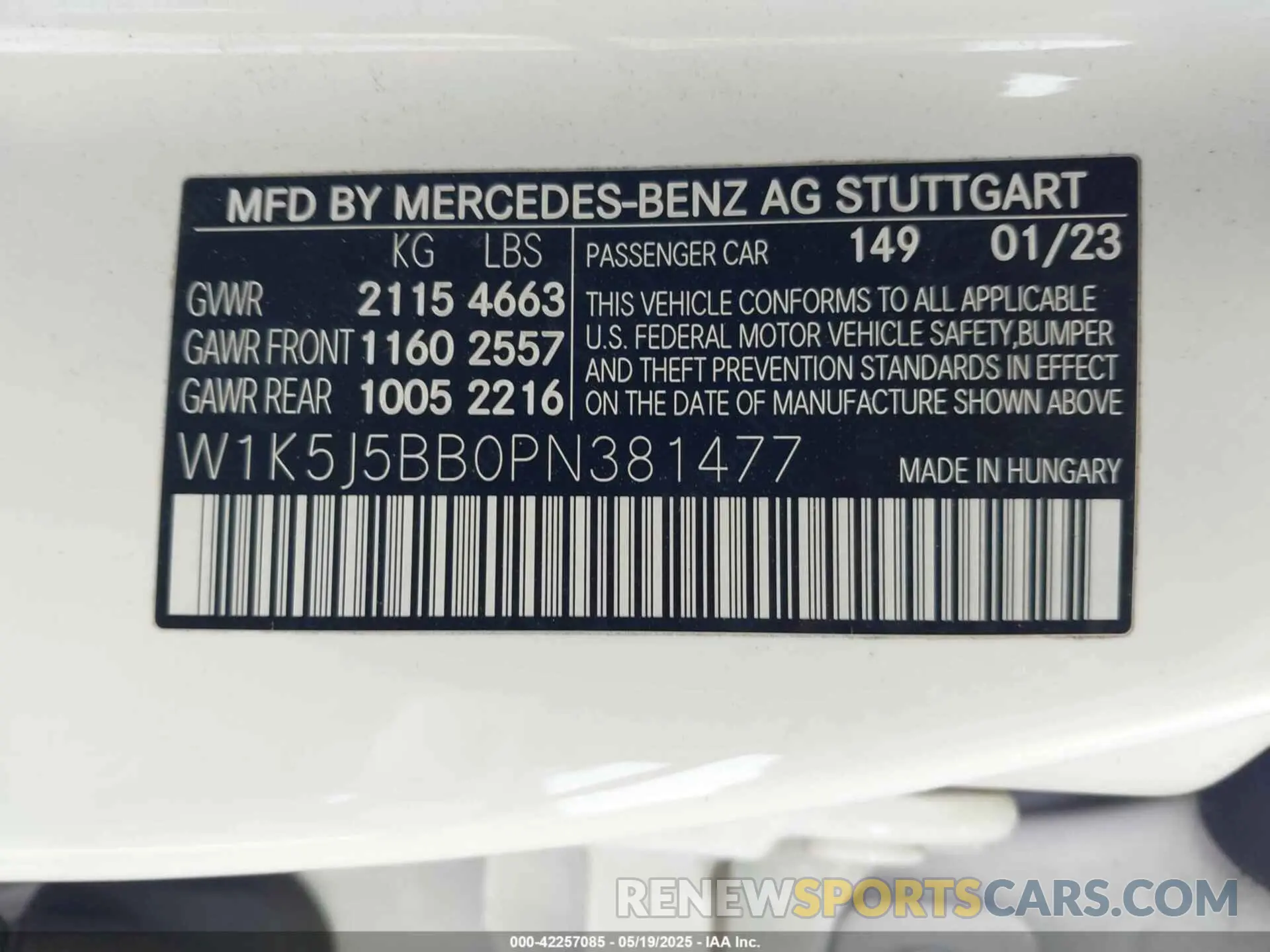 9 Photograph of a damaged car W1K5J5BB0PN381477 MERCEDES-BENZ AMG CLA 35 2023