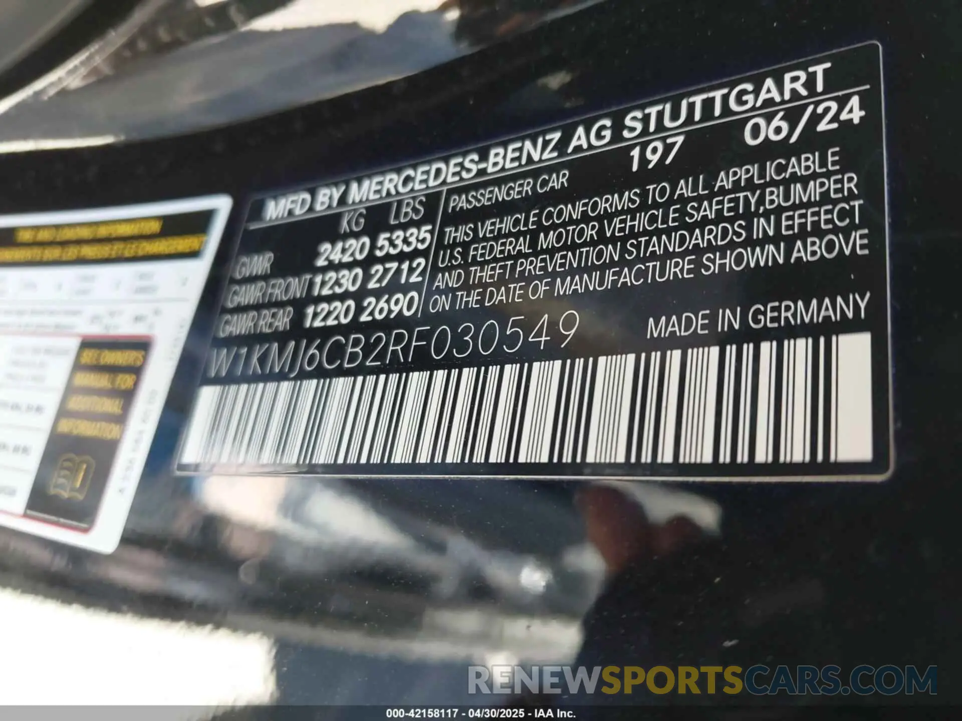 9 Photograph of a damaged car W1KMJ6CB2RF030549 MERCEDES-BENZ AMG CLE 53 2024