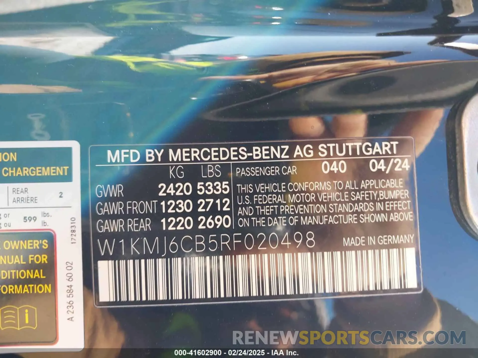 9 Photograph of a damaged car W1KMJ6CB5RF020498 MERCEDES-BENZ AMG CLE 53 2024