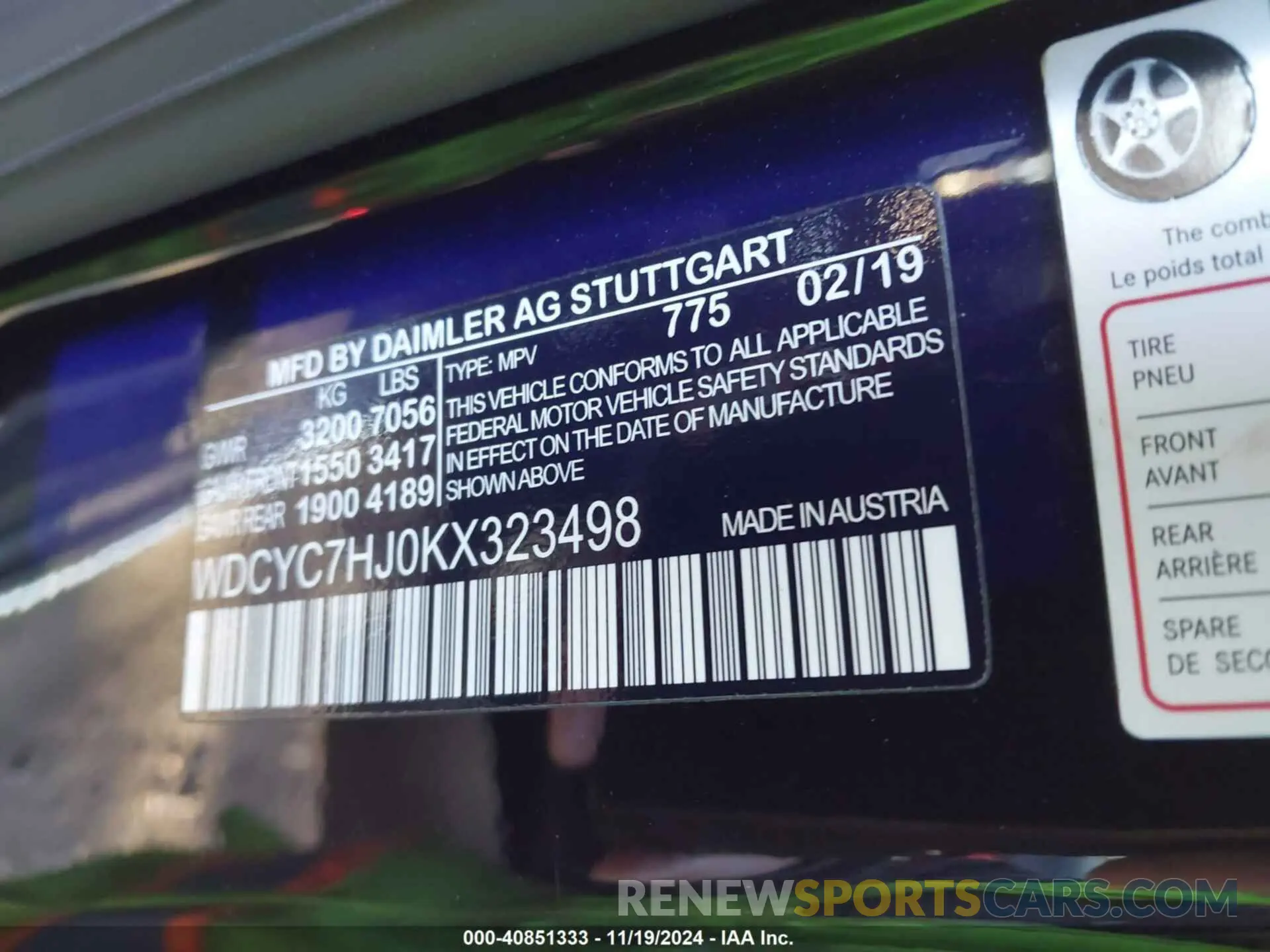 9 Photograph of a damaged car WDCYC7HJ0KX323498 MERCEDES-BENZ AMG G 63 2019