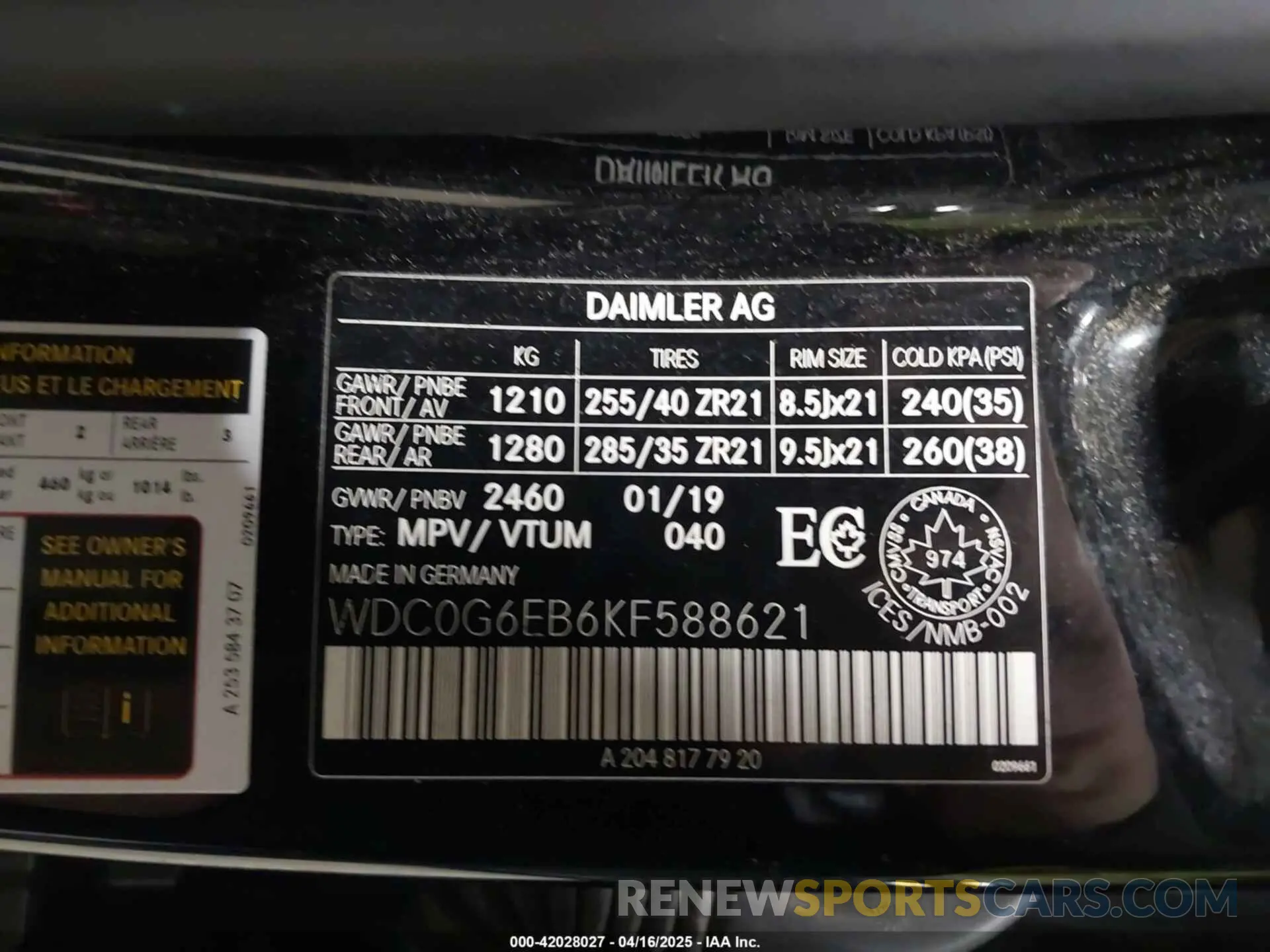 9 Photograph of a damaged car WDC0G6EB6KF588621 MERCEDES-BENZ AMG GLC 43 2019