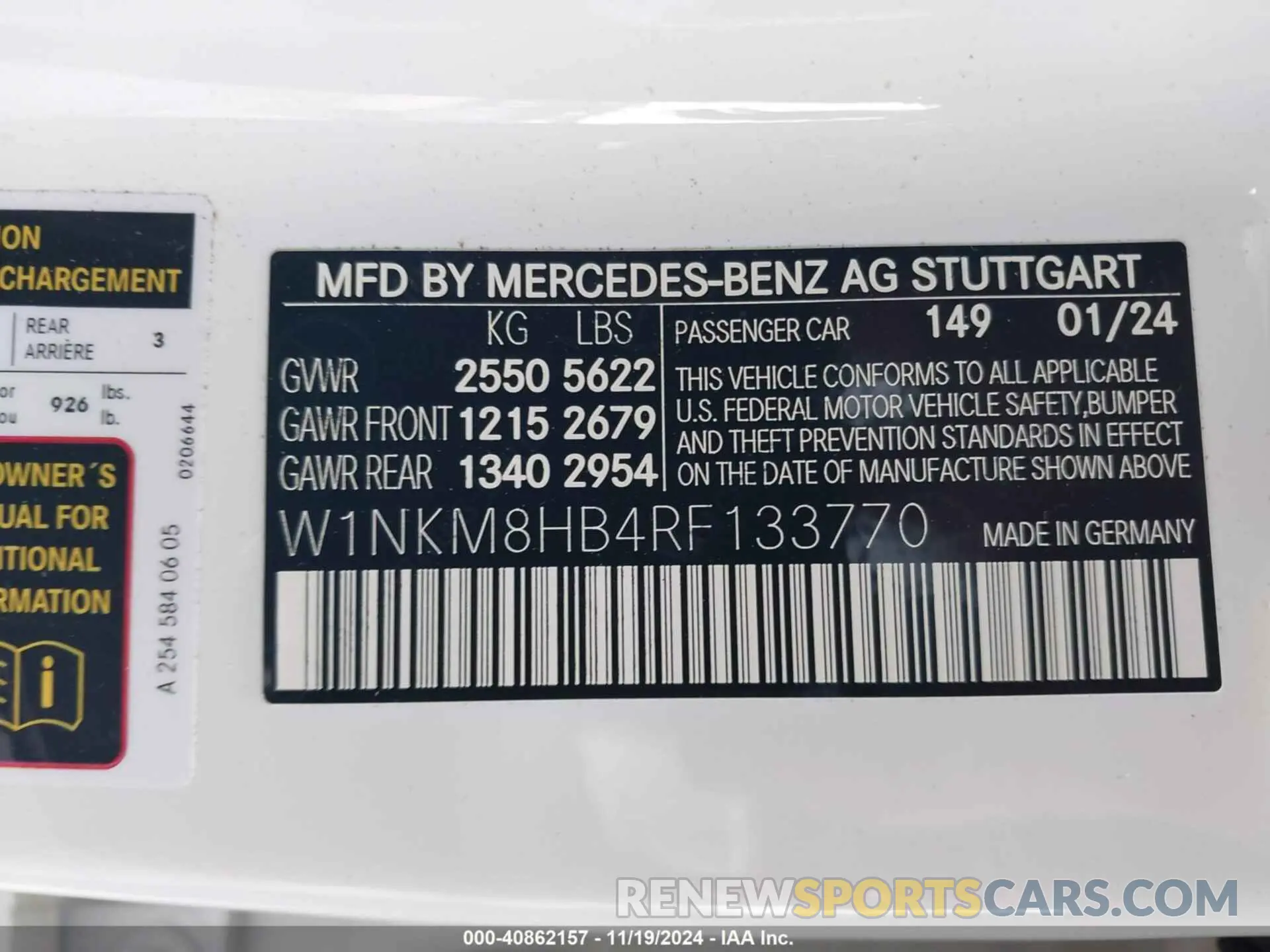 9 Photograph of a damaged car W1NKM8HB4RF133770 MERCEDES-BENZ AMG GLC 43 2024