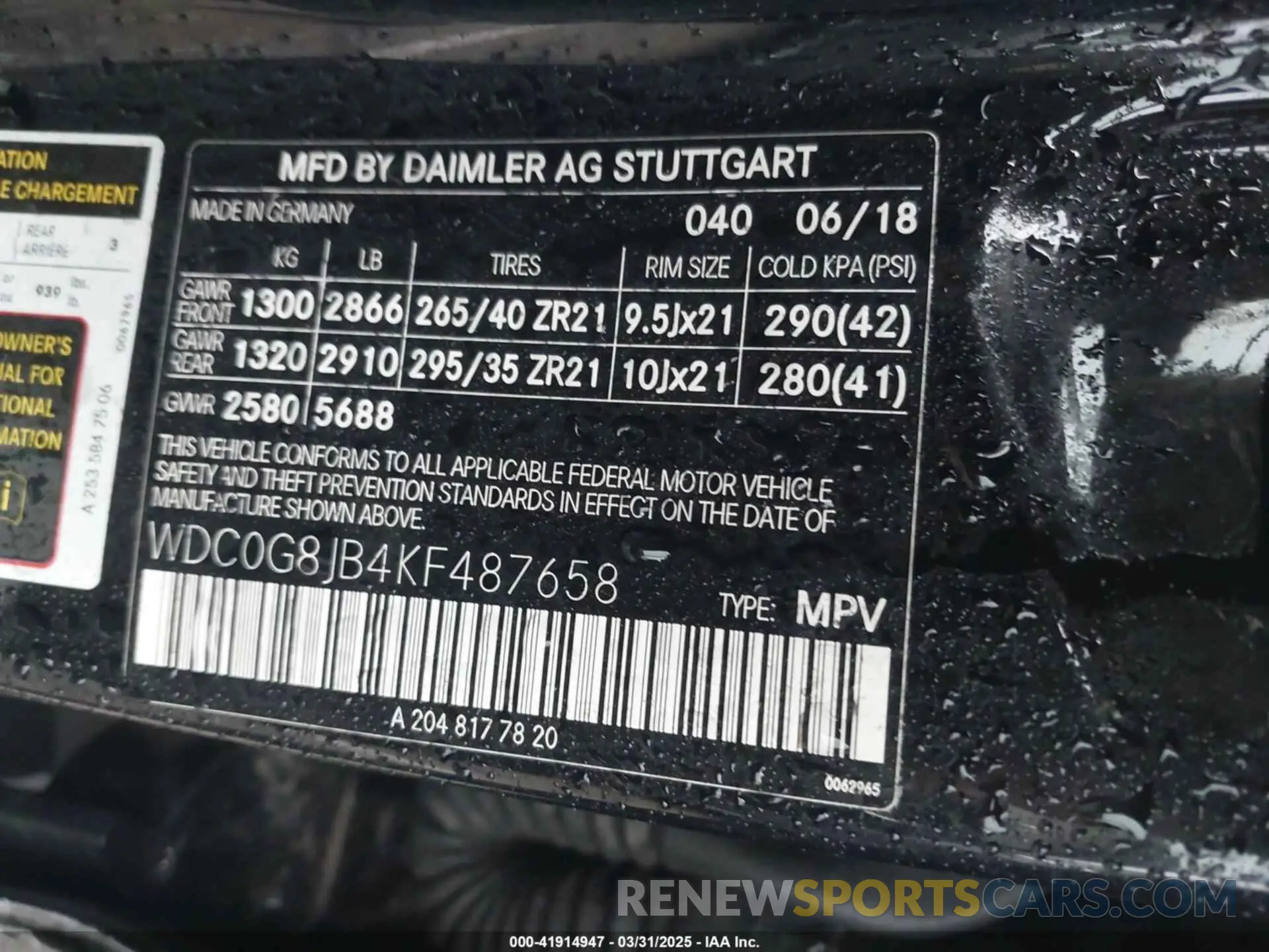 9 Photograph of a damaged car WDC0G8JB4KF487658 MERCEDES-BENZ AMG GLC 63 2019