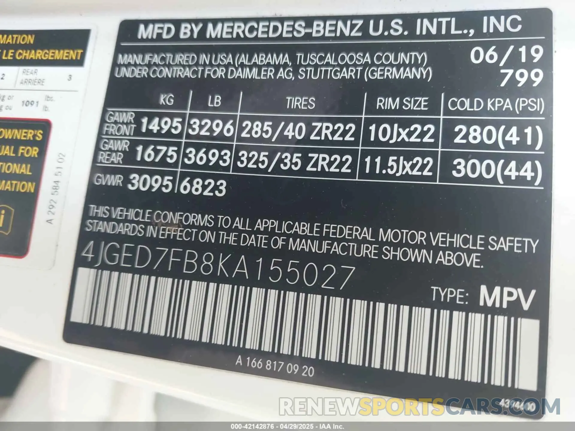 9 Photograph of a damaged car 4JGED7FB8KA155027 MERCEDES-BENZ AMG GLE 63 COUPE 2019