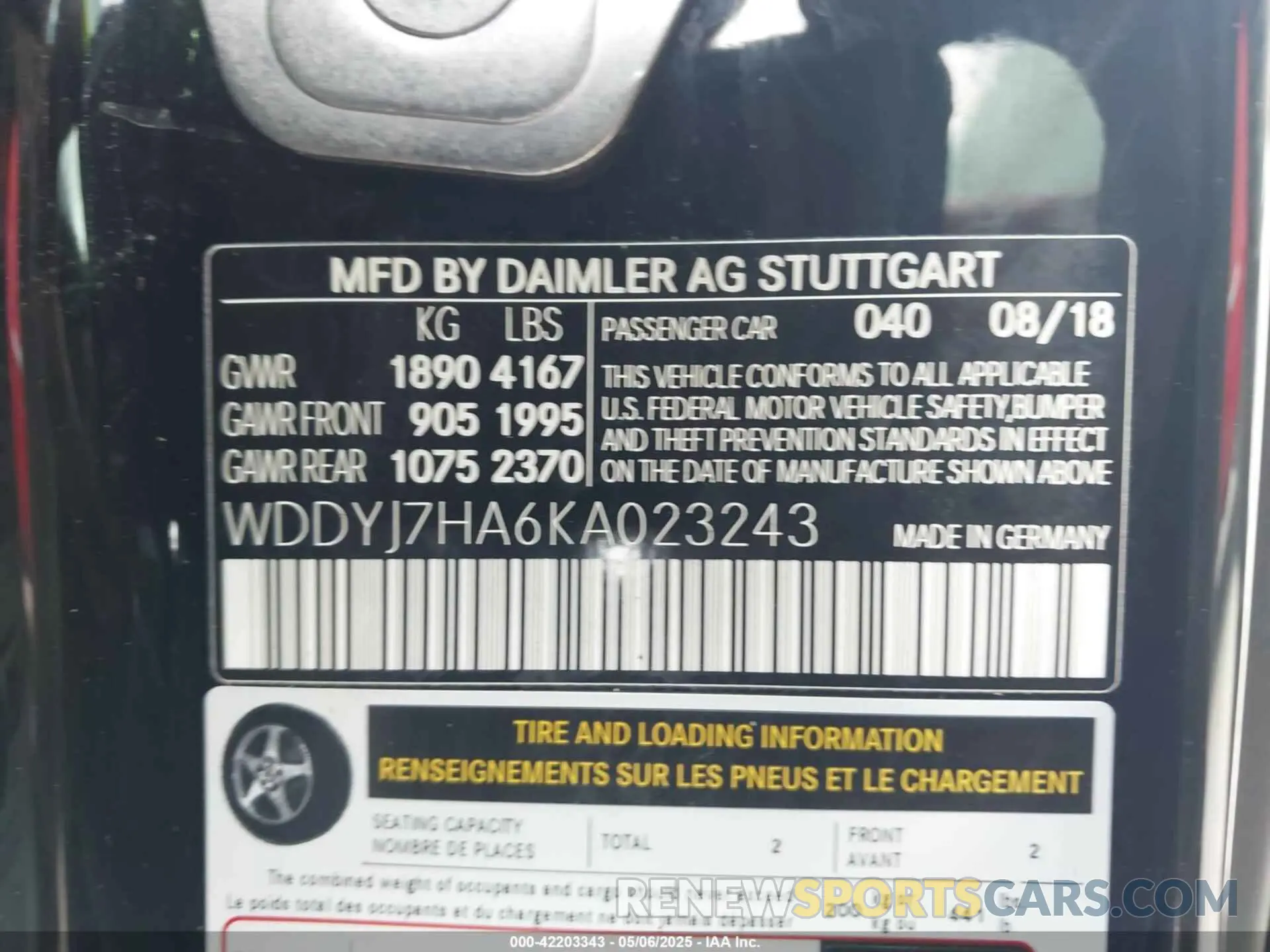 9 Photograph of a damaged car WDDYJ7HA6KA023243 MERCEDES-BENZ AMG GT 2019