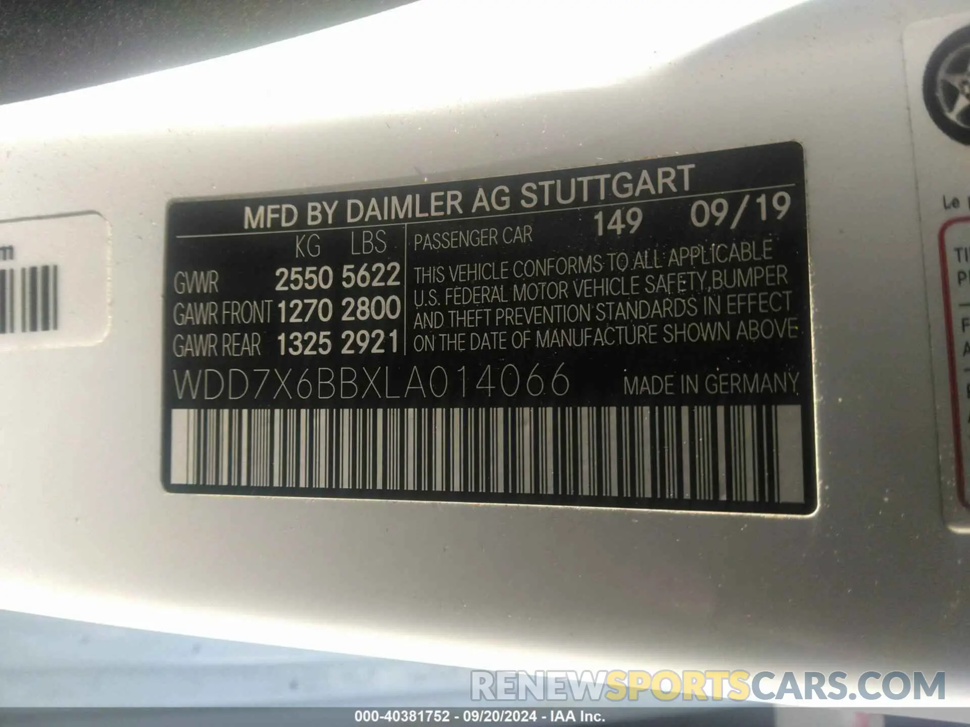9 Photograph of a damaged car WDD7X6BBXLA014066 MERCEDES-BENZ AMG GT 53 4-DOOR COUPE 2020