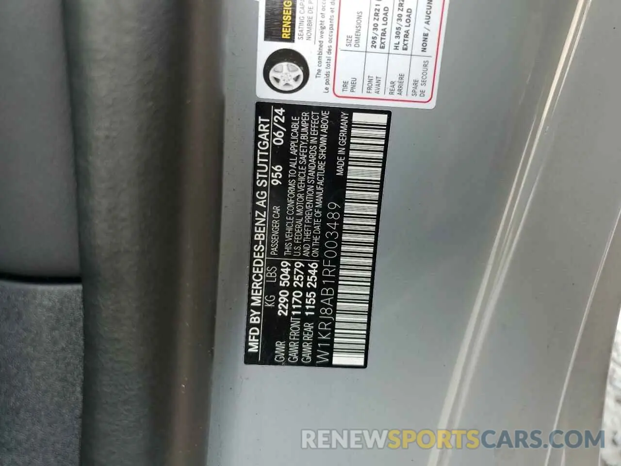12 Photograph of a damaged car W1KRJ8AB1RF003489 MERCEDES-BENZ AMG GT 55 2024