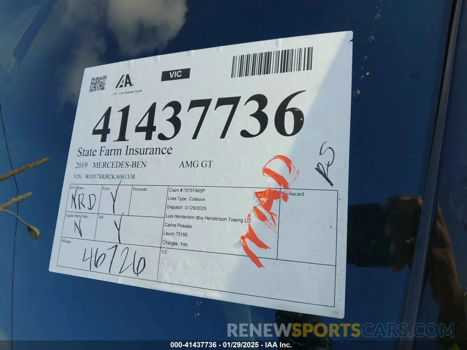 17 Photograph of a damaged car WDD7X8JB2KA001338 MERCEDES-BENZ AMG GT 63 4-DOOR COUPE 2019