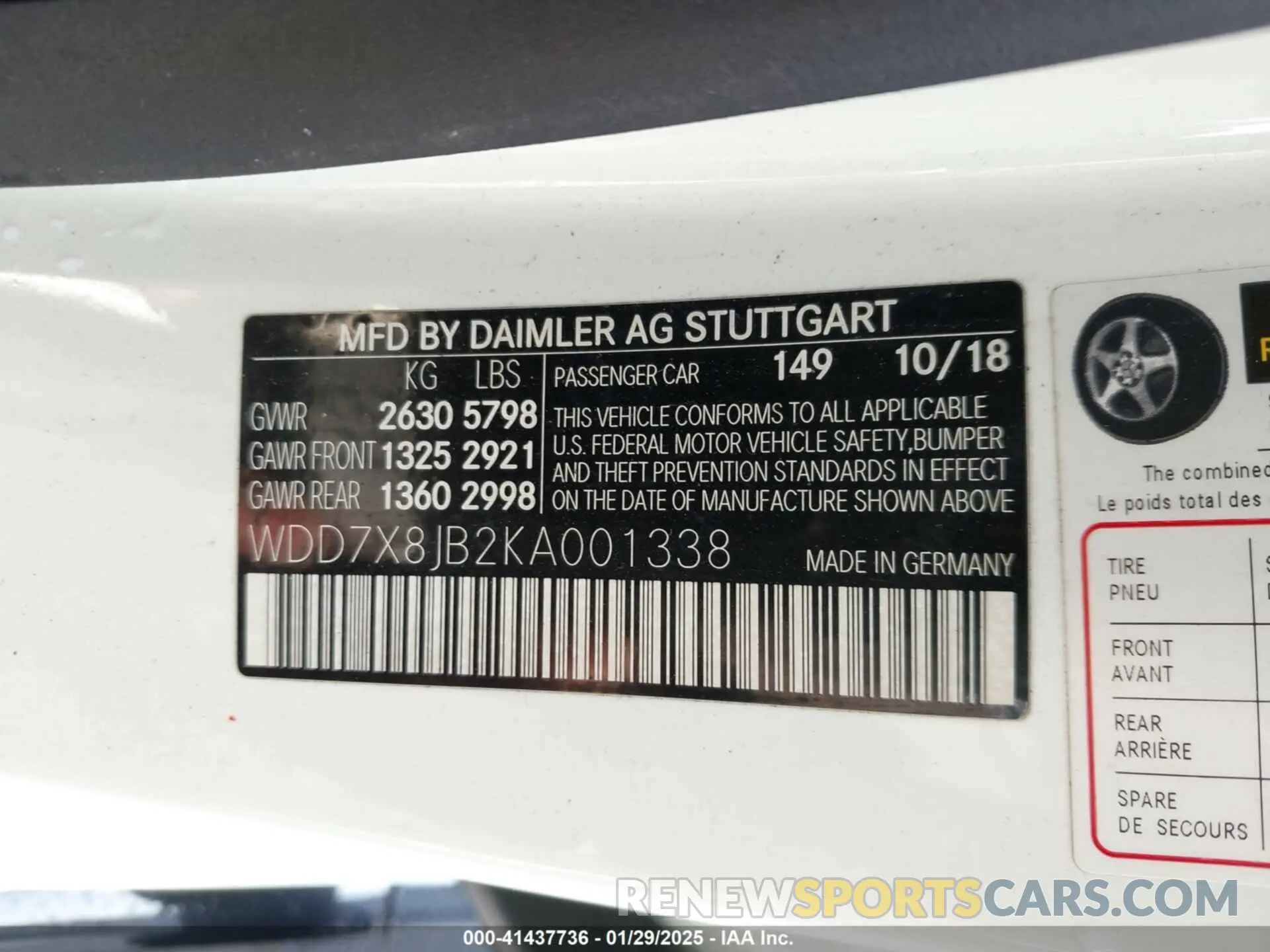 9 Photograph of a damaged car WDD7X8JB2KA001338 MERCEDES-BENZ AMG GT 63 4-DOOR COUPE 2019