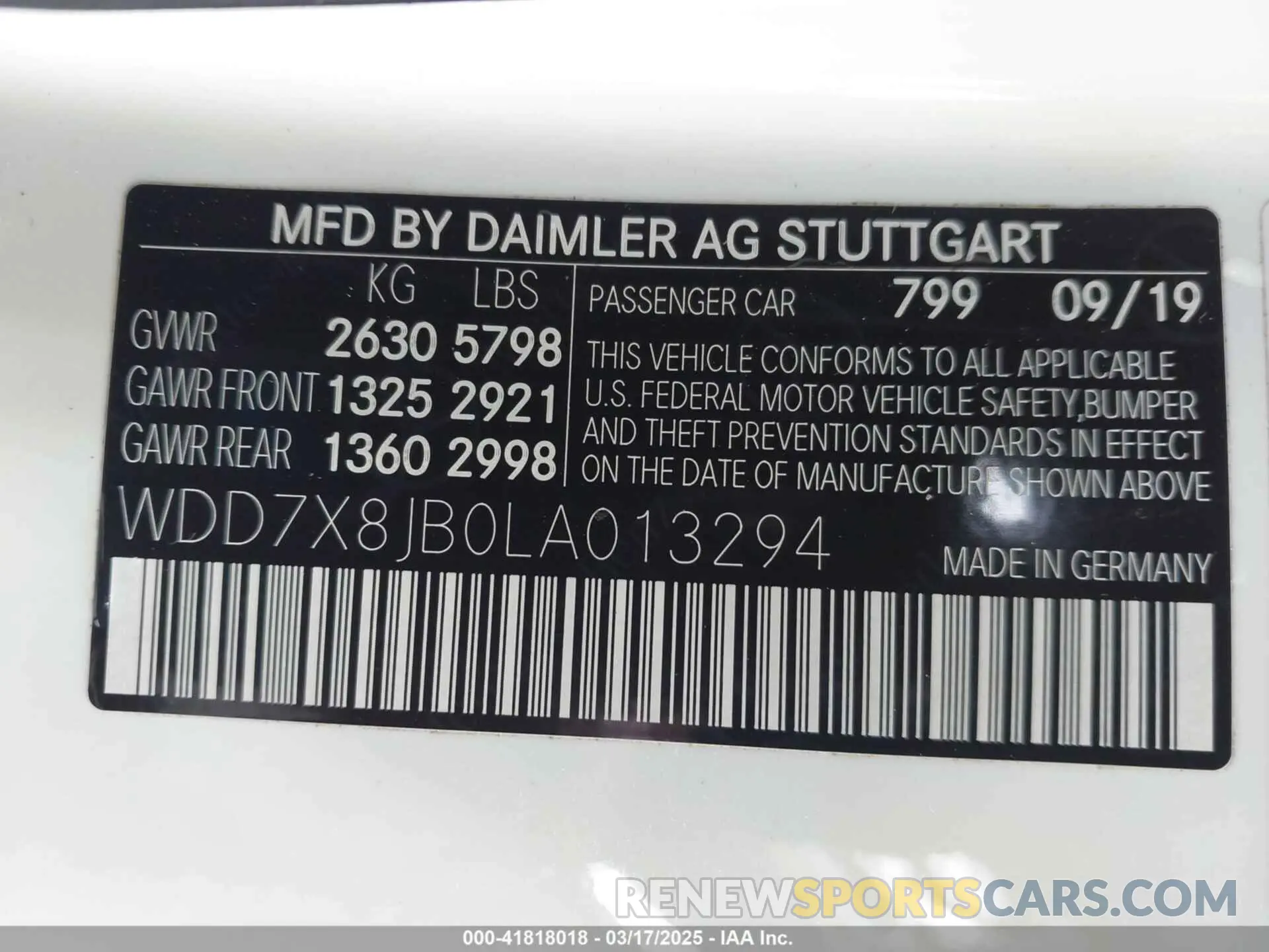 9 Photograph of a damaged car WDD7X8JB0LA013294 MERCEDES-BENZ AMG GT 63 4-DOOR COUPE 2020