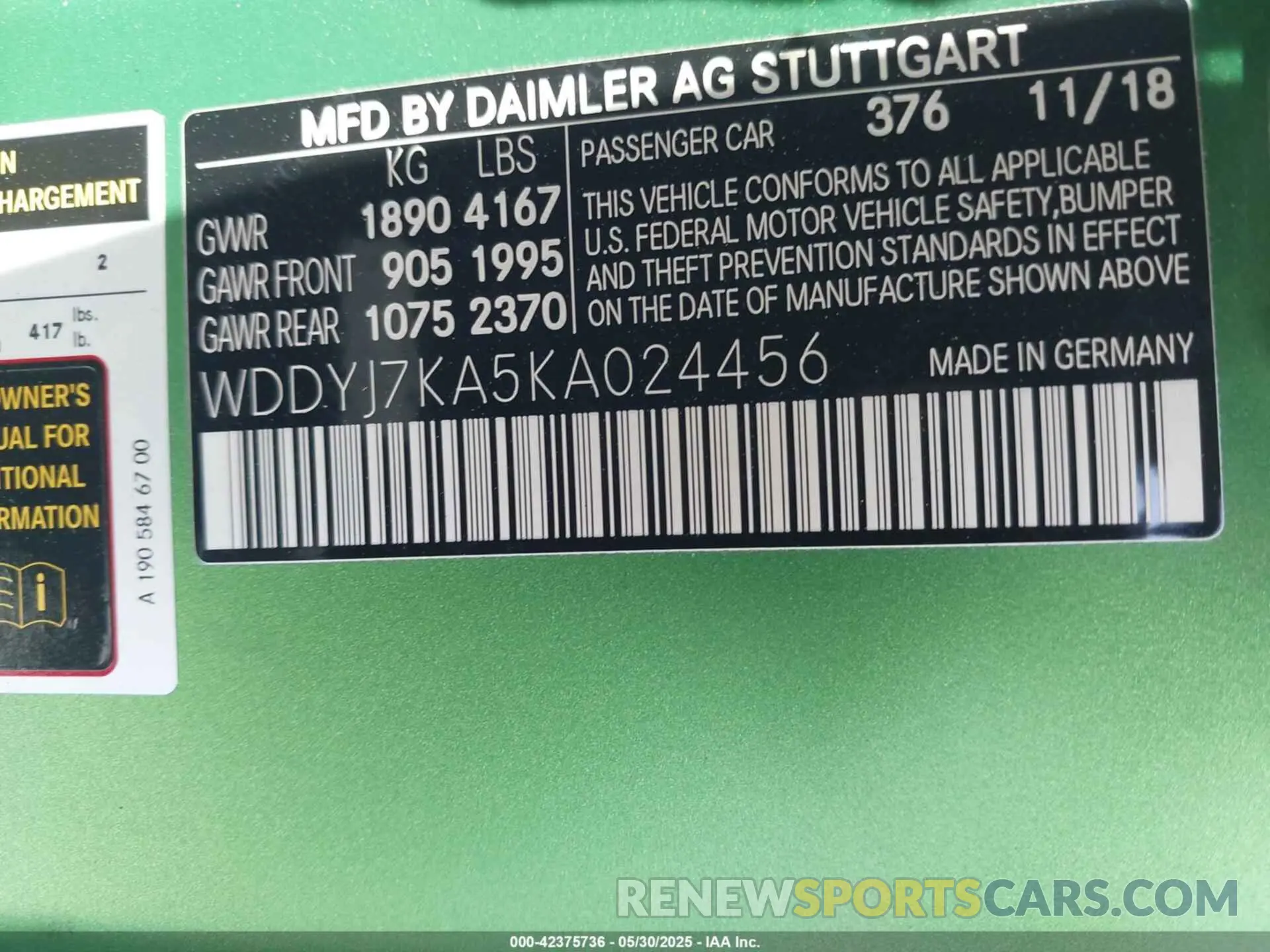 9 Photograph of a damaged car WDDYJ7KA5KA024456 MERCEDES-BENZ AMG GT R 2019