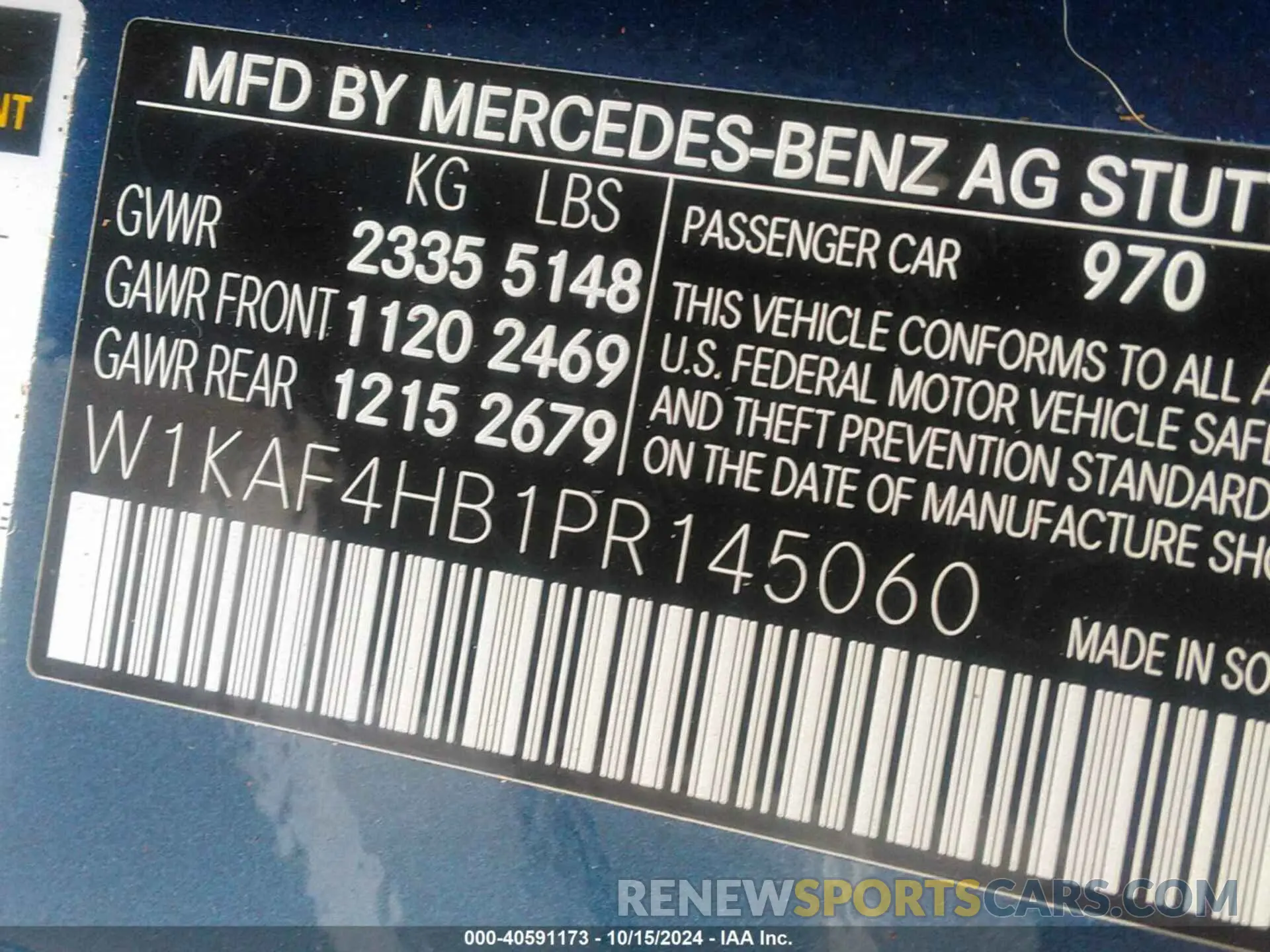 9 Photograph of a damaged car W1KAF4HB1PR145060 MERCEDES-BENZ C 2023