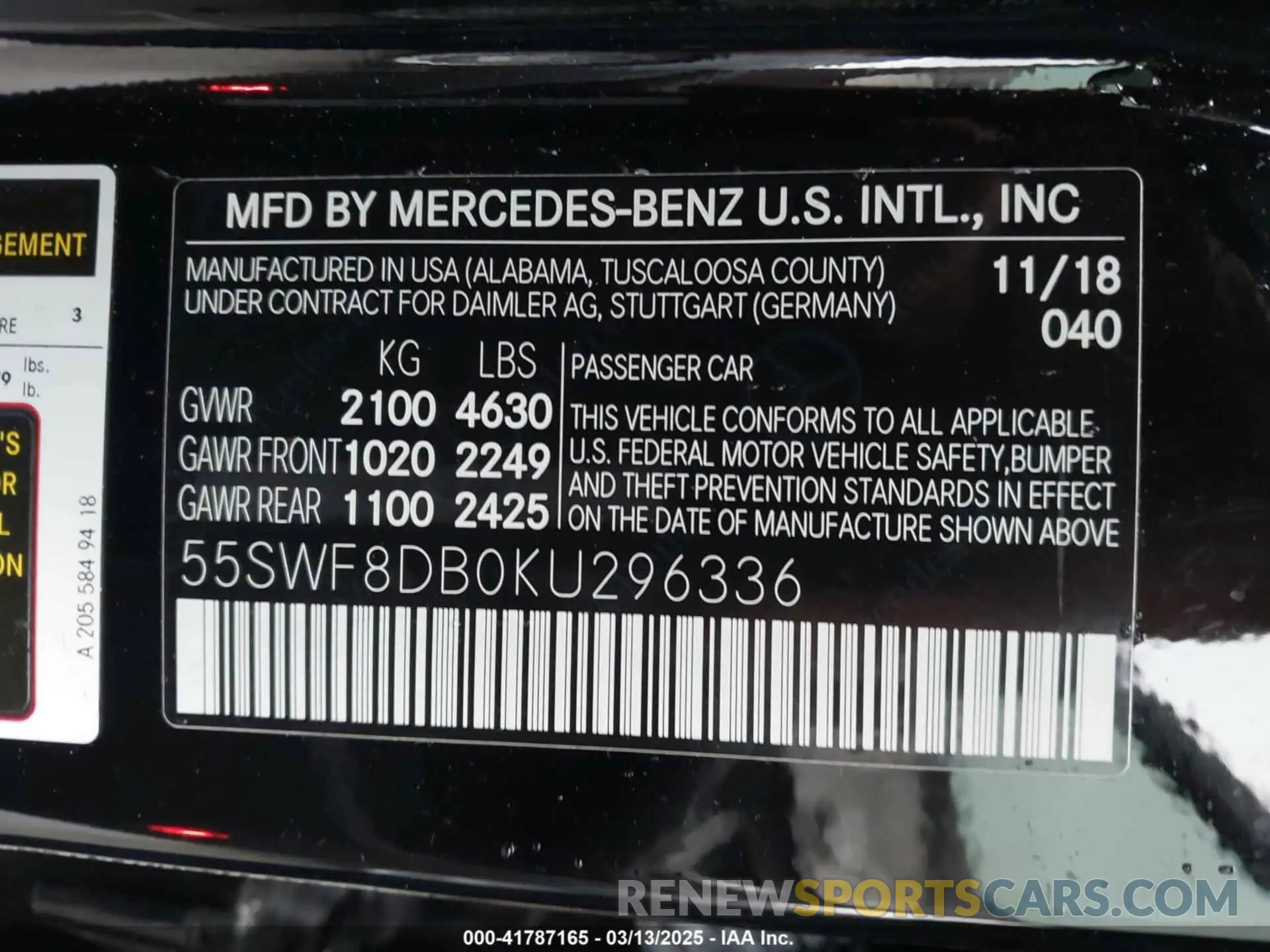 9 Photograph of a damaged car 55SWF8DB0KU296336 MERCEDES-BENZ C 300 2019