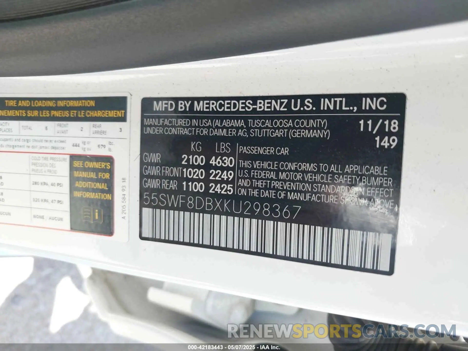 9 Photograph of a damaged car 55SWF8DBXKU298367 MERCEDES-BENZ C 300 2019